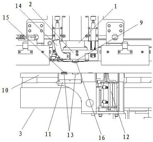 Switching method ofpress pin switching device of printed circuit board (PCB) boring machine