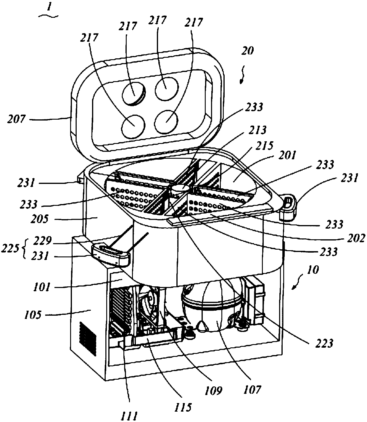 Portable refrigerating device