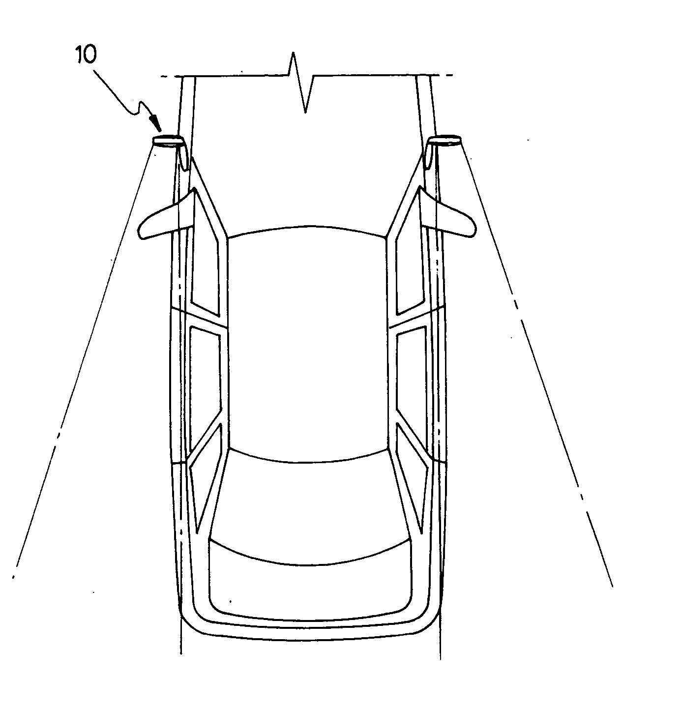 Lamp device for eliminating blind spot in automotive vehicle