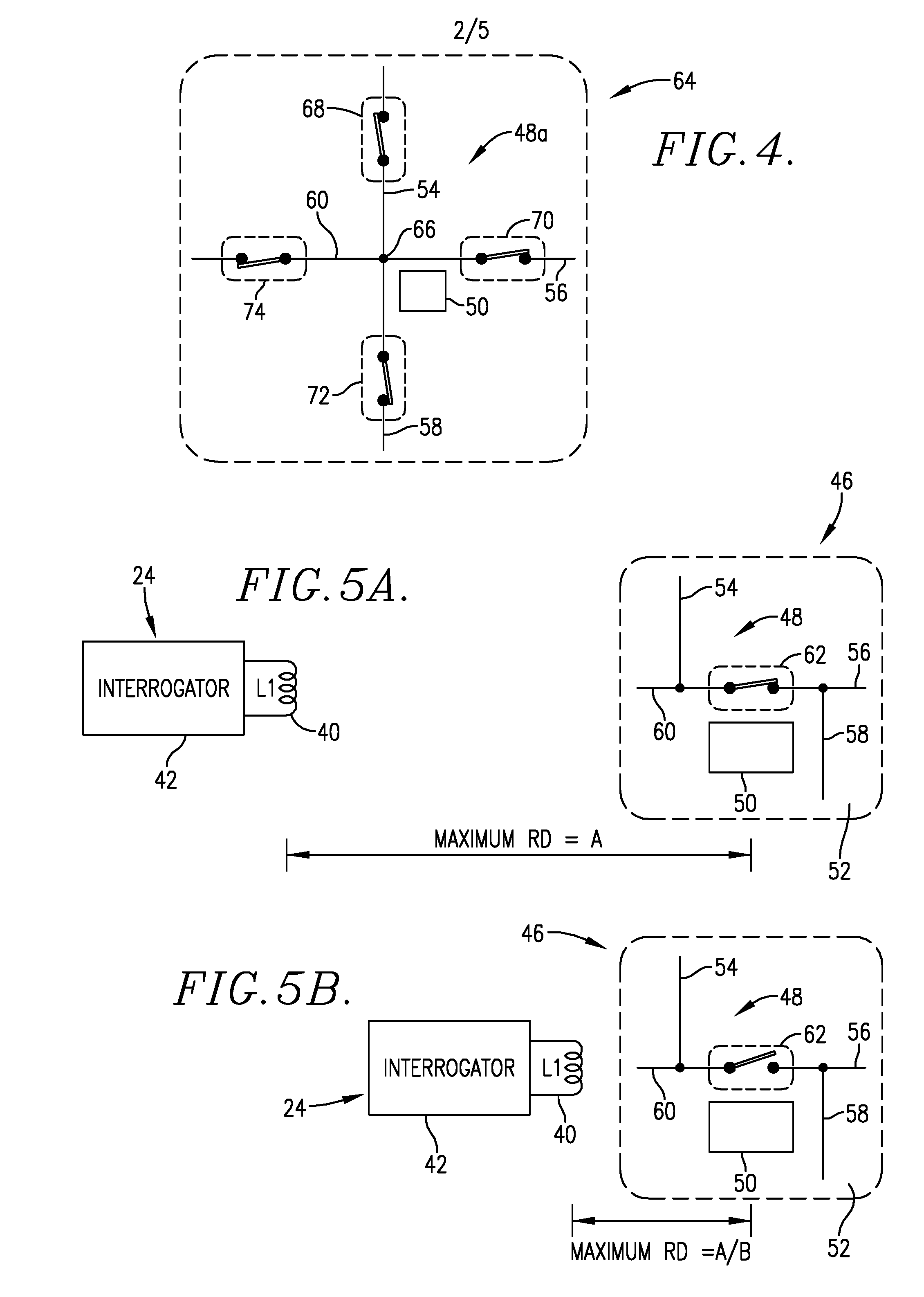 Temperature measurement system employing an electromagnetic transponder and separate impedance-changing parasitic antenna