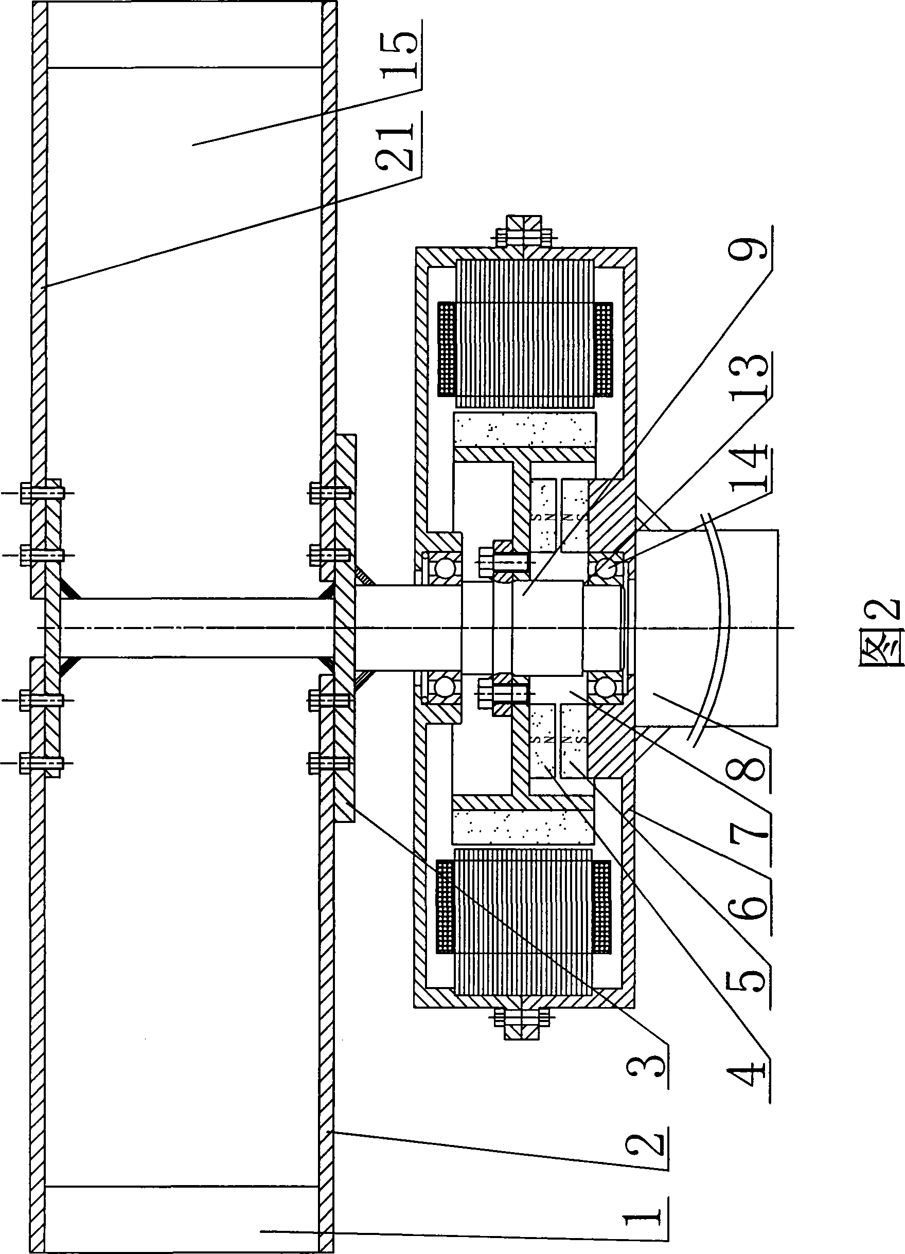 Vertical axis aerogenerator with magnetic suspension for reducing gravity force and frictional force