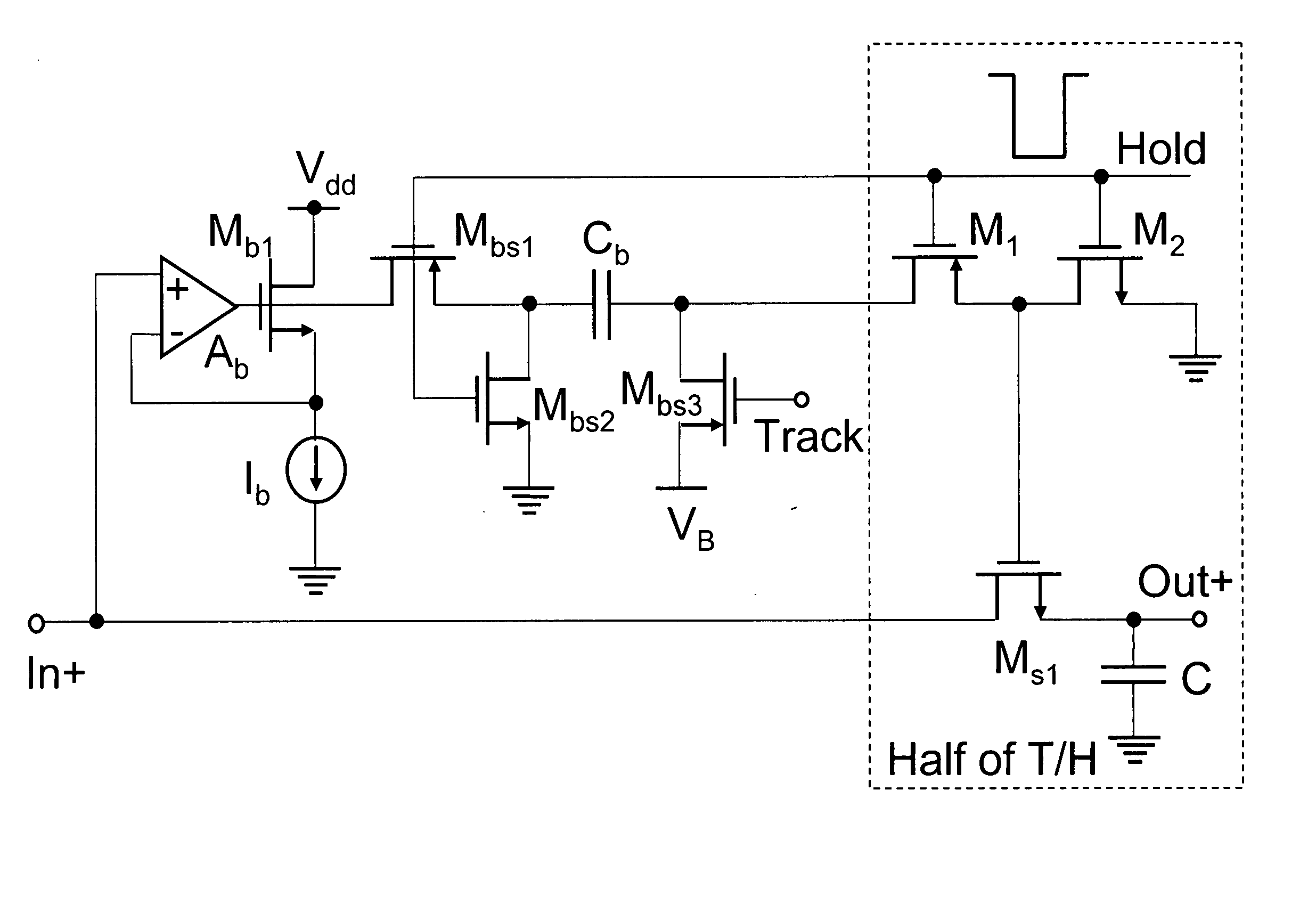Switch linearized track and hold circuit for switch linearization