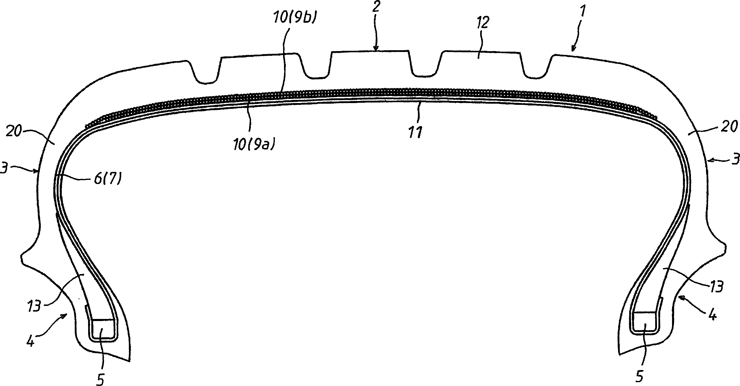 Radial tire with circumferential spirally wound belt layer
