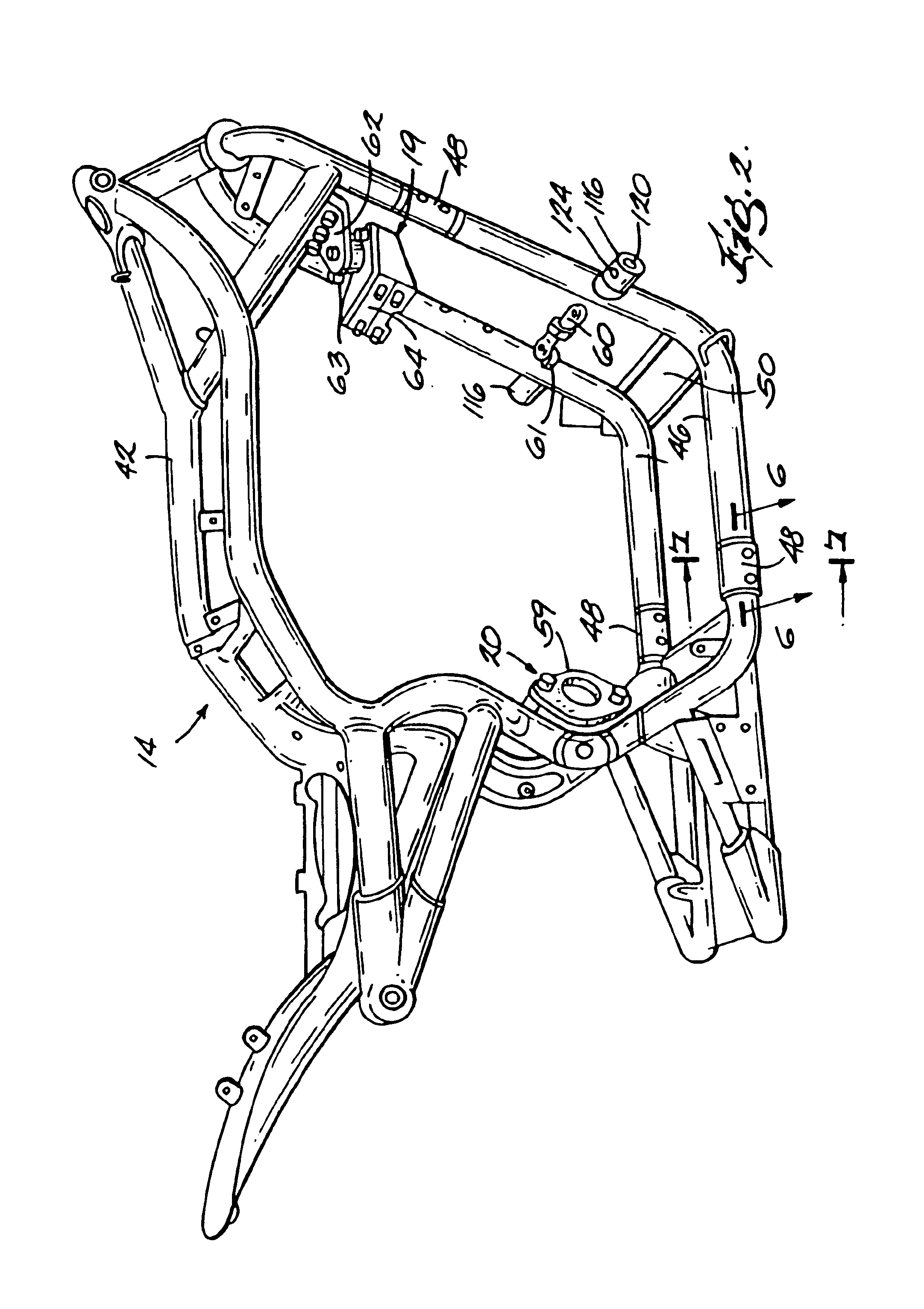 Motorcycle frame having removable portion