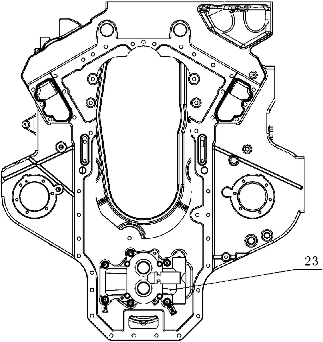 Built-in installation structure of an engine and its oil pump