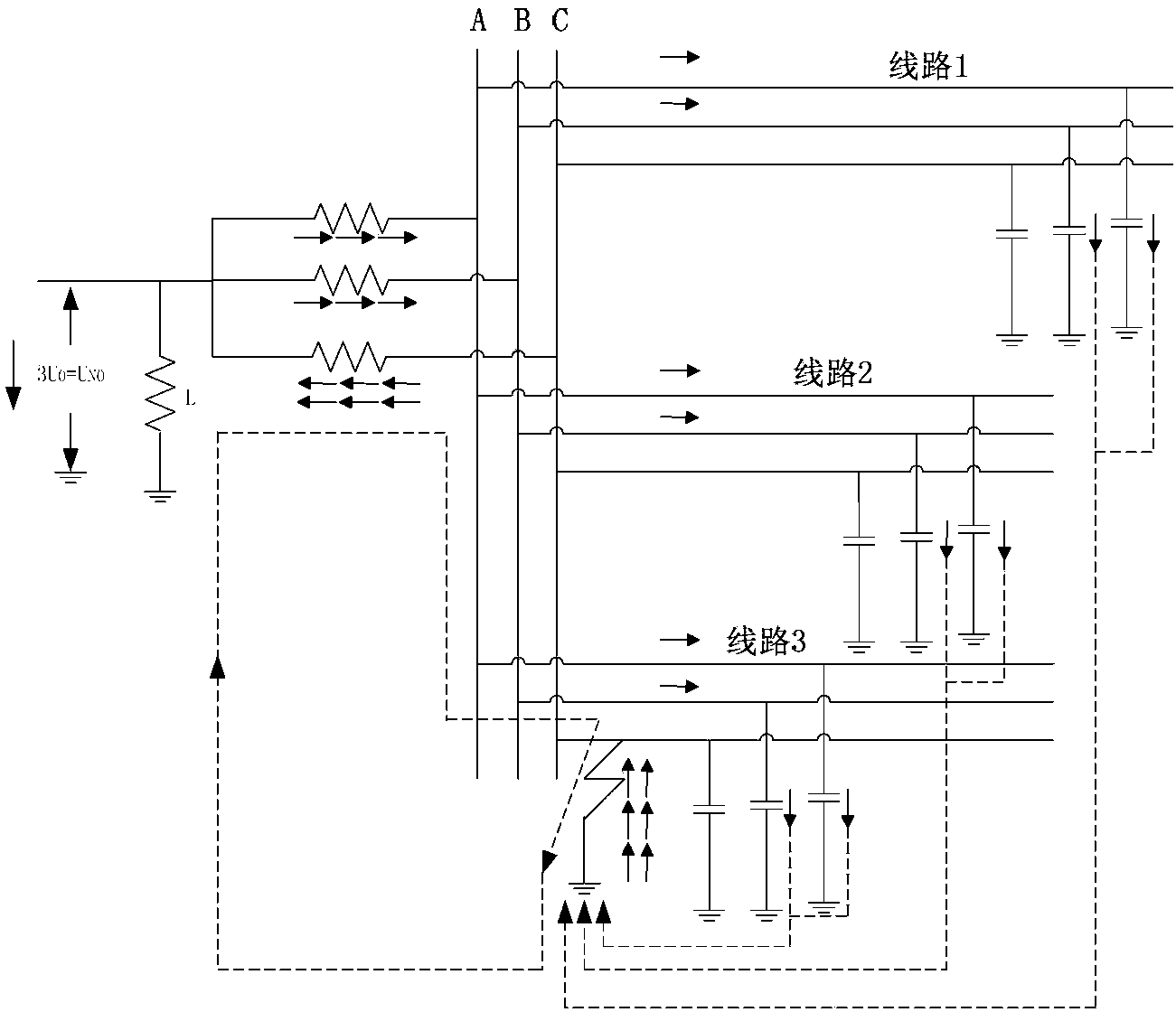 Fault line selection method of low current grounding system using time-frequency atom decomposition theory