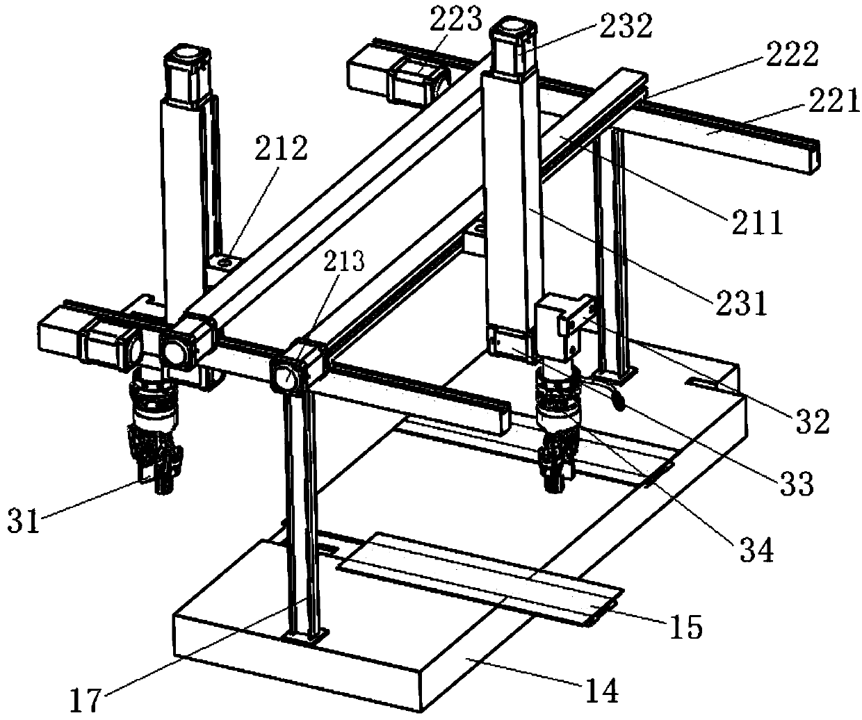 Sorting and stacking device based on three-coordinate manipulator