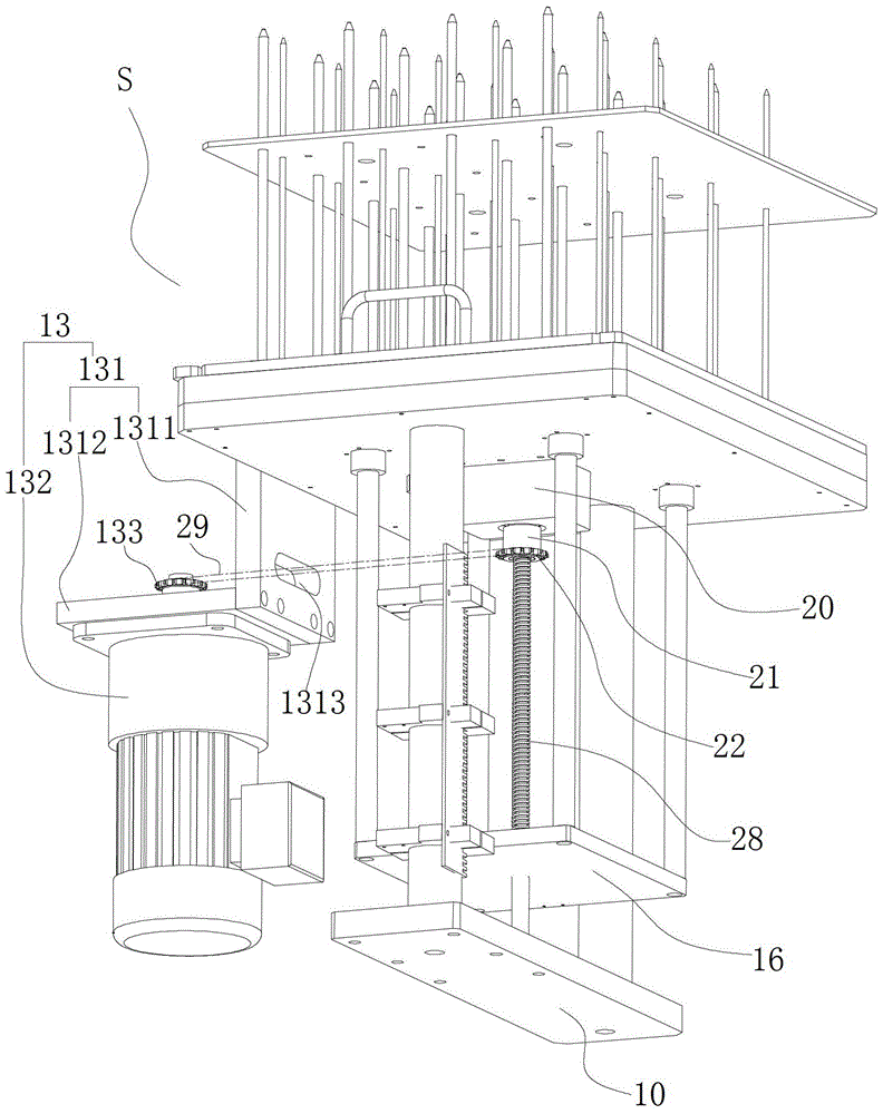 Lifting support mechanism and receiving device for conductive film components