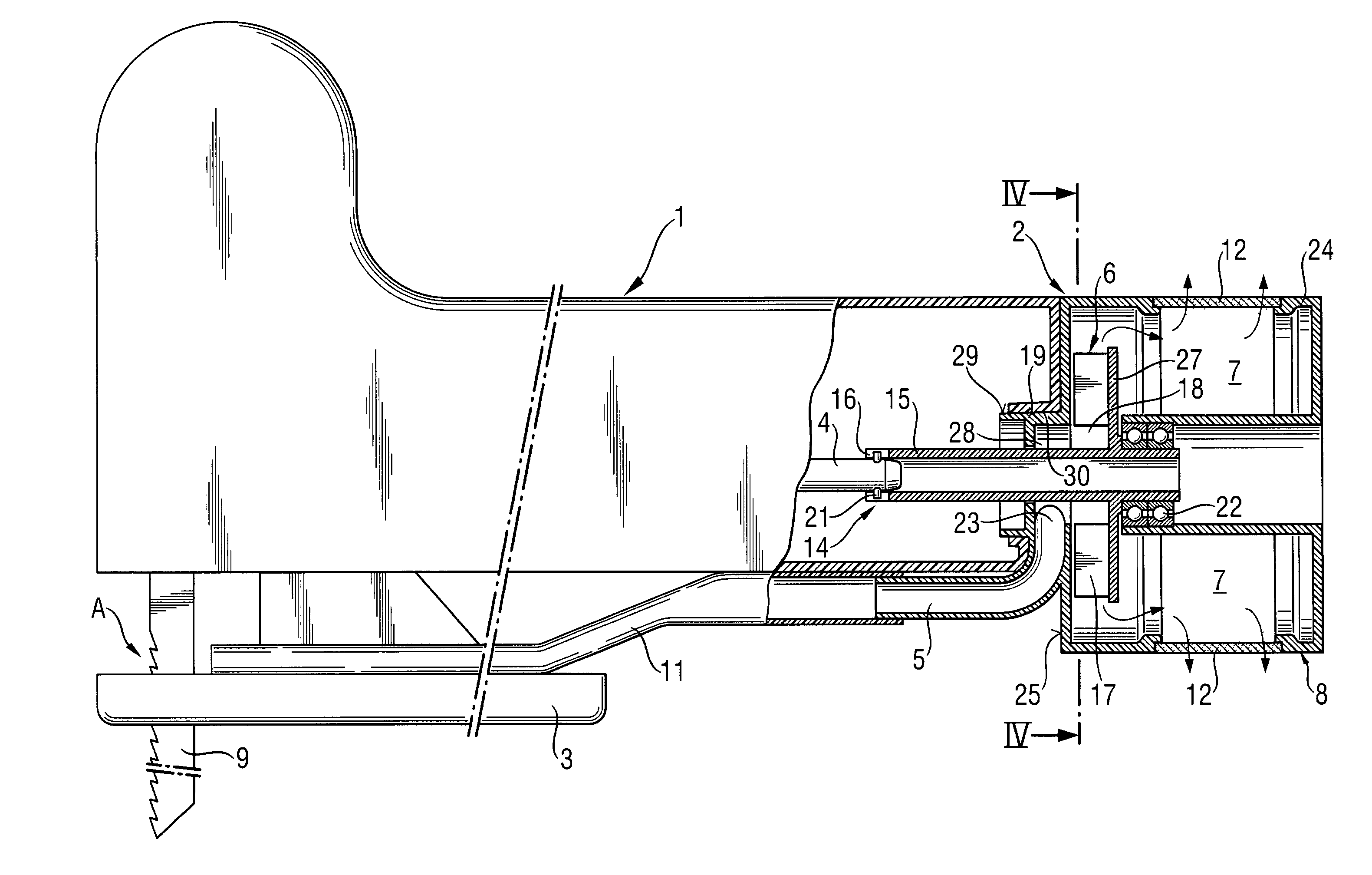 Hand-held power tool with a suction device