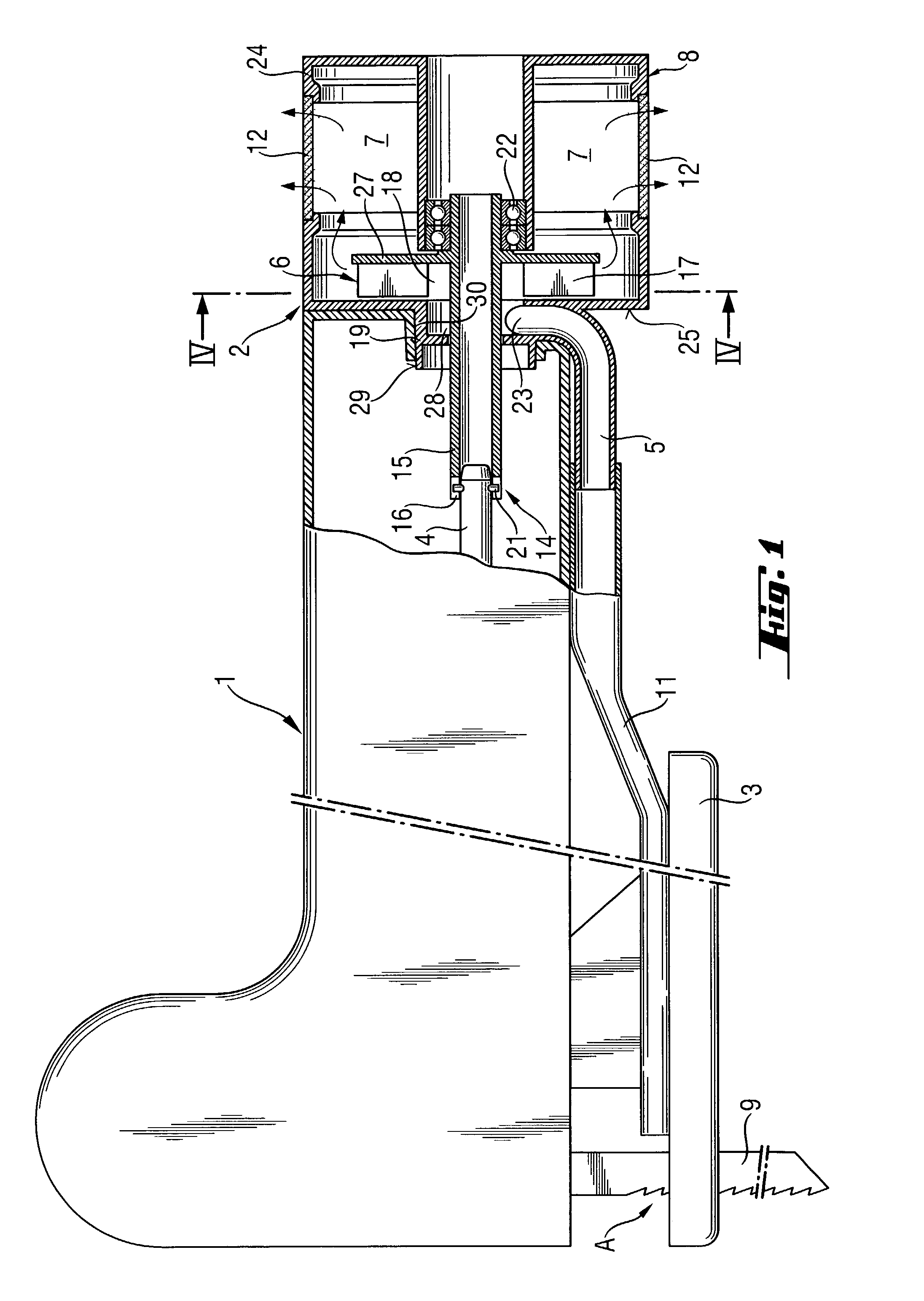 Hand-held power tool with a suction device