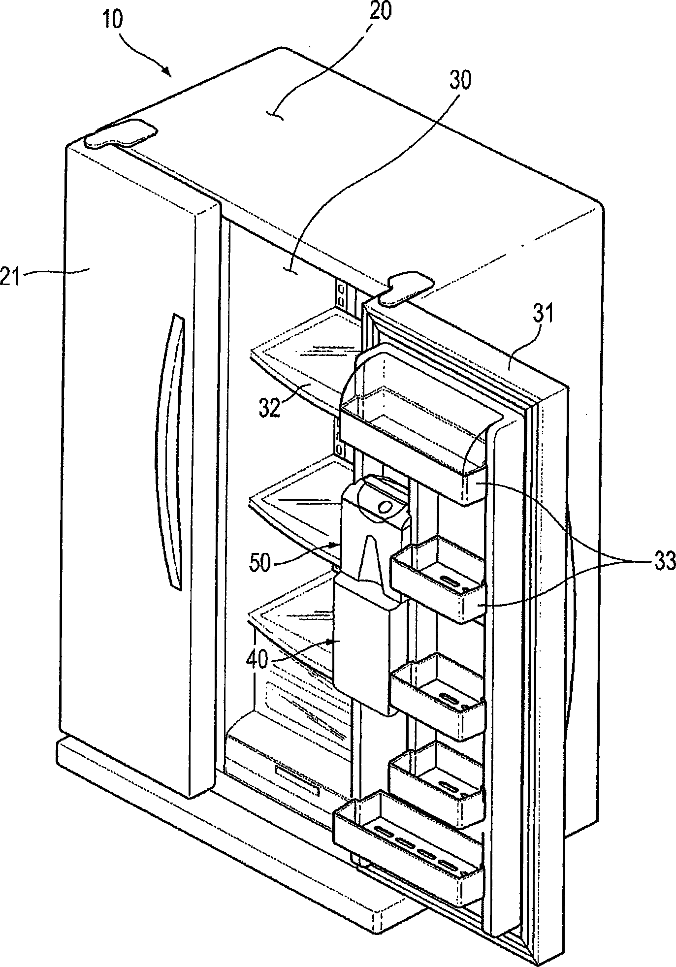 Water tank for dispenser and refrigerator having the same