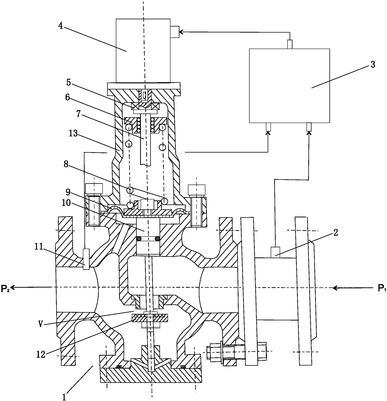 Pressure-reducing valve closed ring control system with variable output pressure