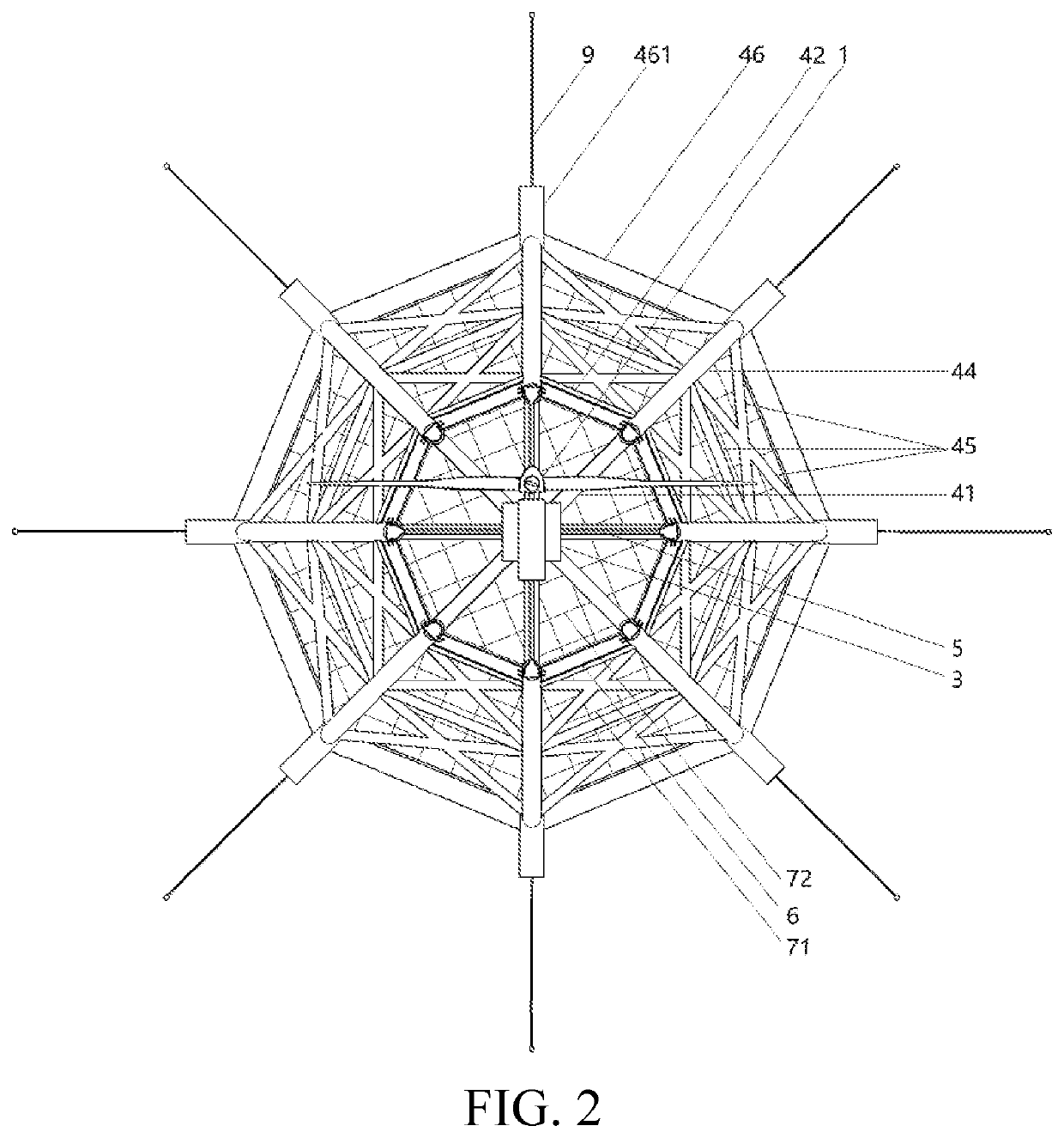 Floating offshore wind turbine integrated with steel fish farming cage