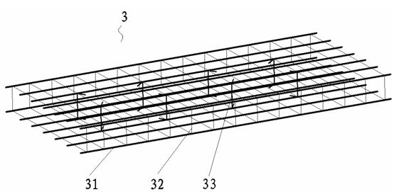 Prefabricated reinforced concrete hollow template internally provided with cross holes and molding and forming device thereof