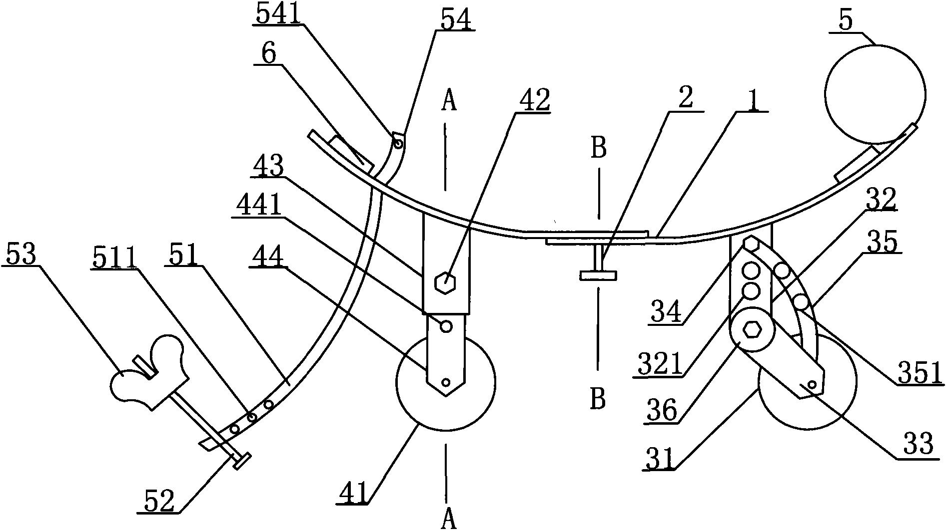 Walking device for carrying wheel