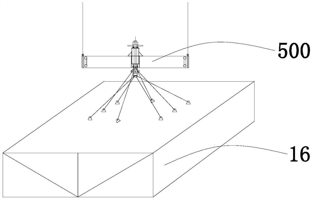 A cable-loaded crane device and installation method for installing suspension bridge stiffeners