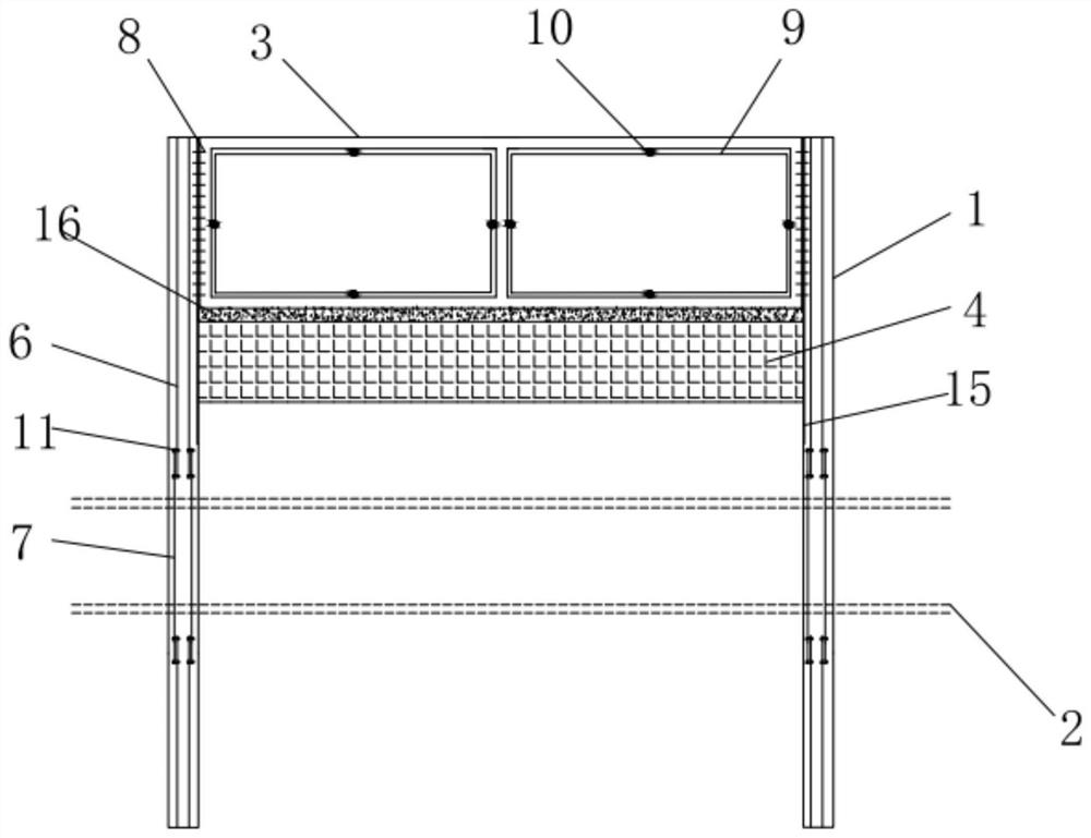 A construction method for the pre-protection structure of the underground comprehensive utility gallery of the proposed tunnel with upper span