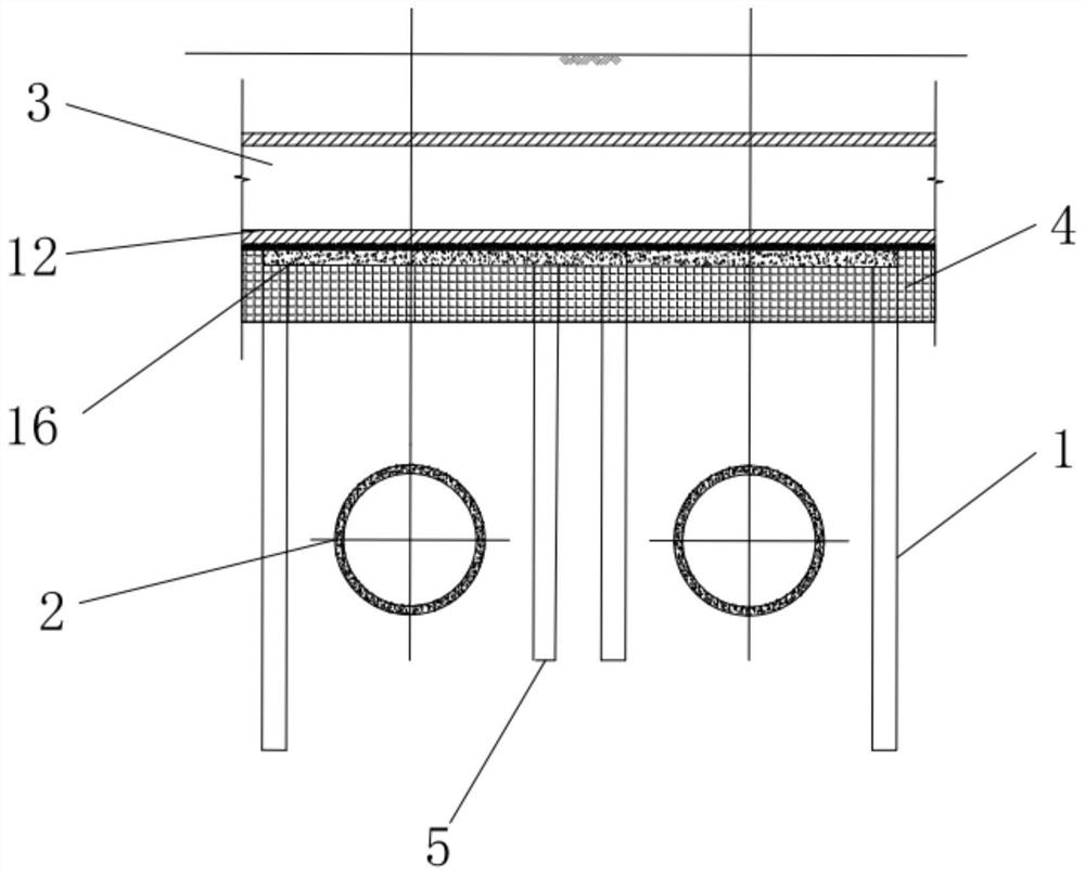 A construction method for the pre-protection structure of the underground comprehensive utility gallery of the proposed tunnel with upper span