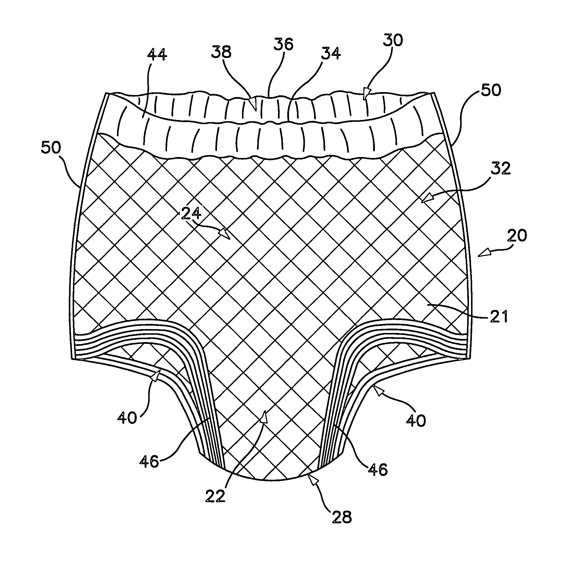 Permeable, close to the body liner for swimwear