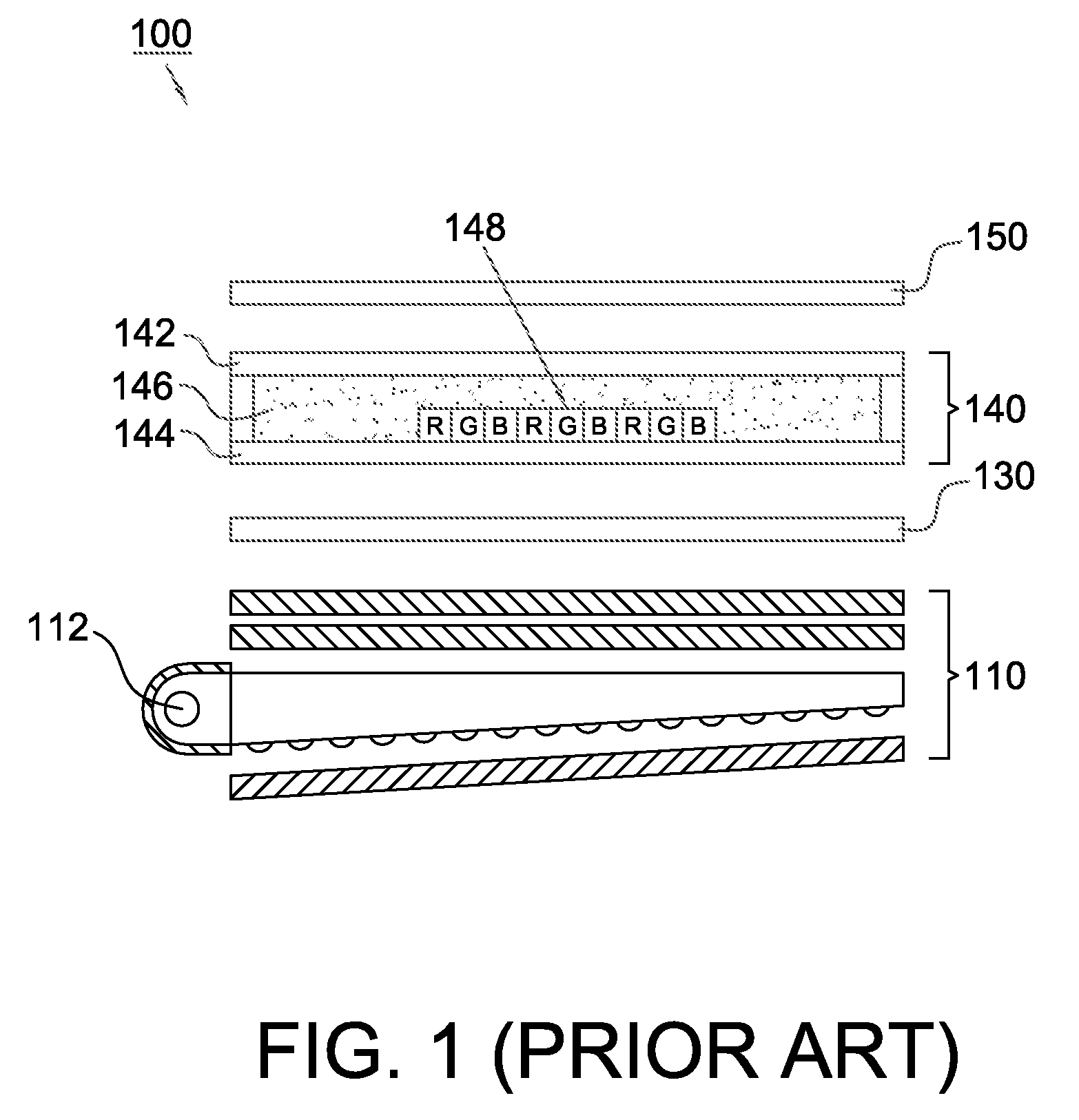 Color liquid crystal display having a blue light source and fluorescent wavelength conversion areas