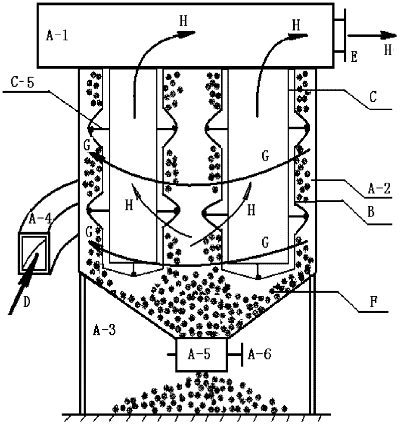 Plug prevention device for dust removing equipment of dusty gas in power plant and preparation method thereof