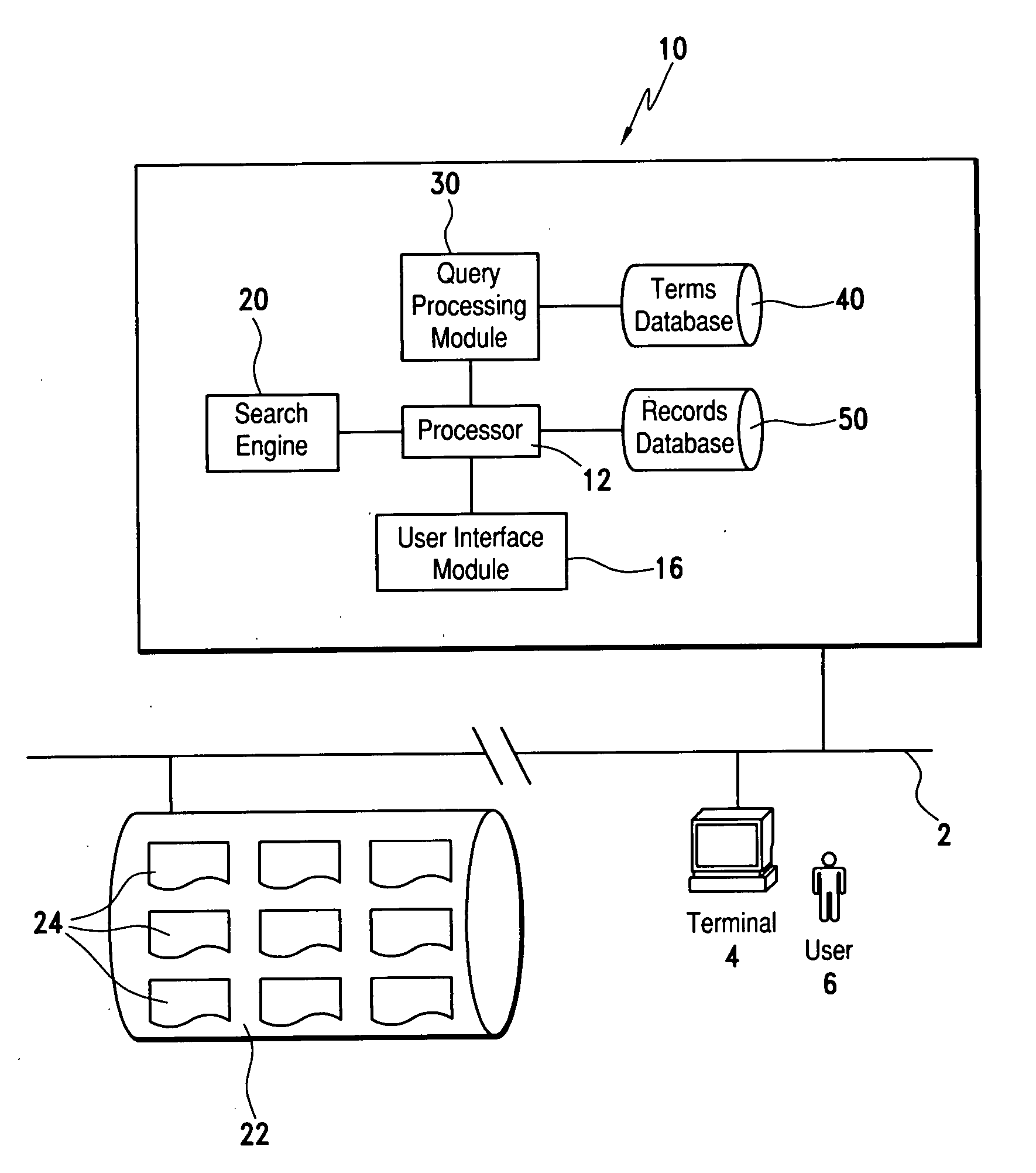 Search system with query refinement and search method