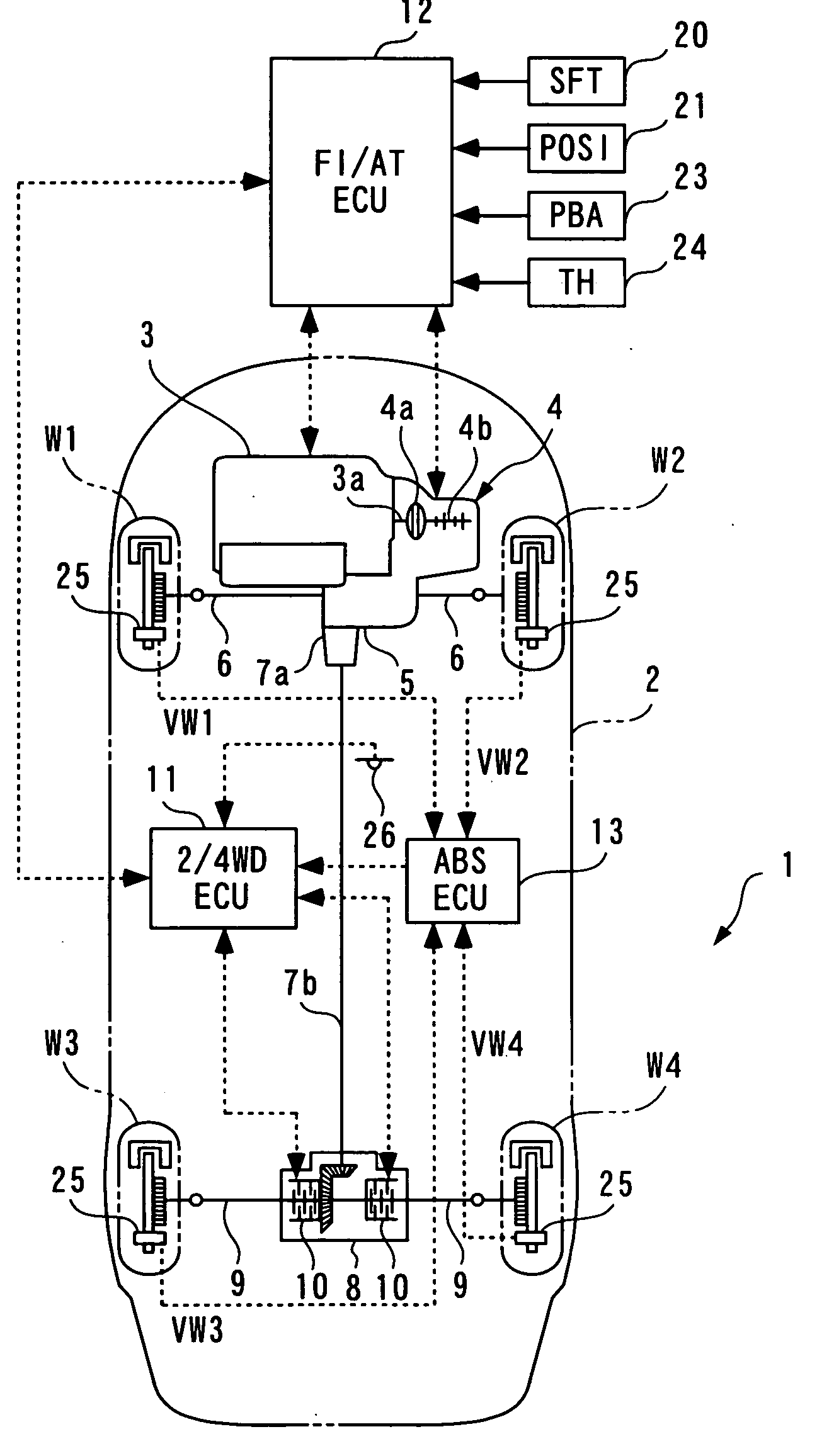 Driving force control apparatus for four-wheel drive vehicle