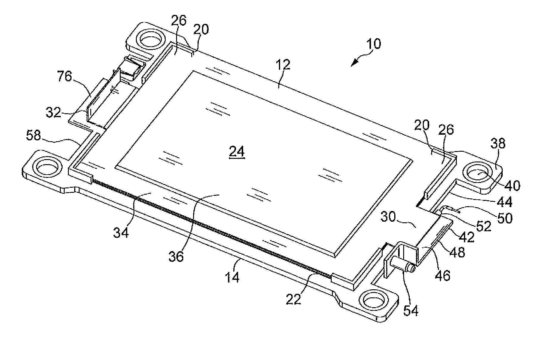 Stackable repeating frame with integrated cell sensing connection