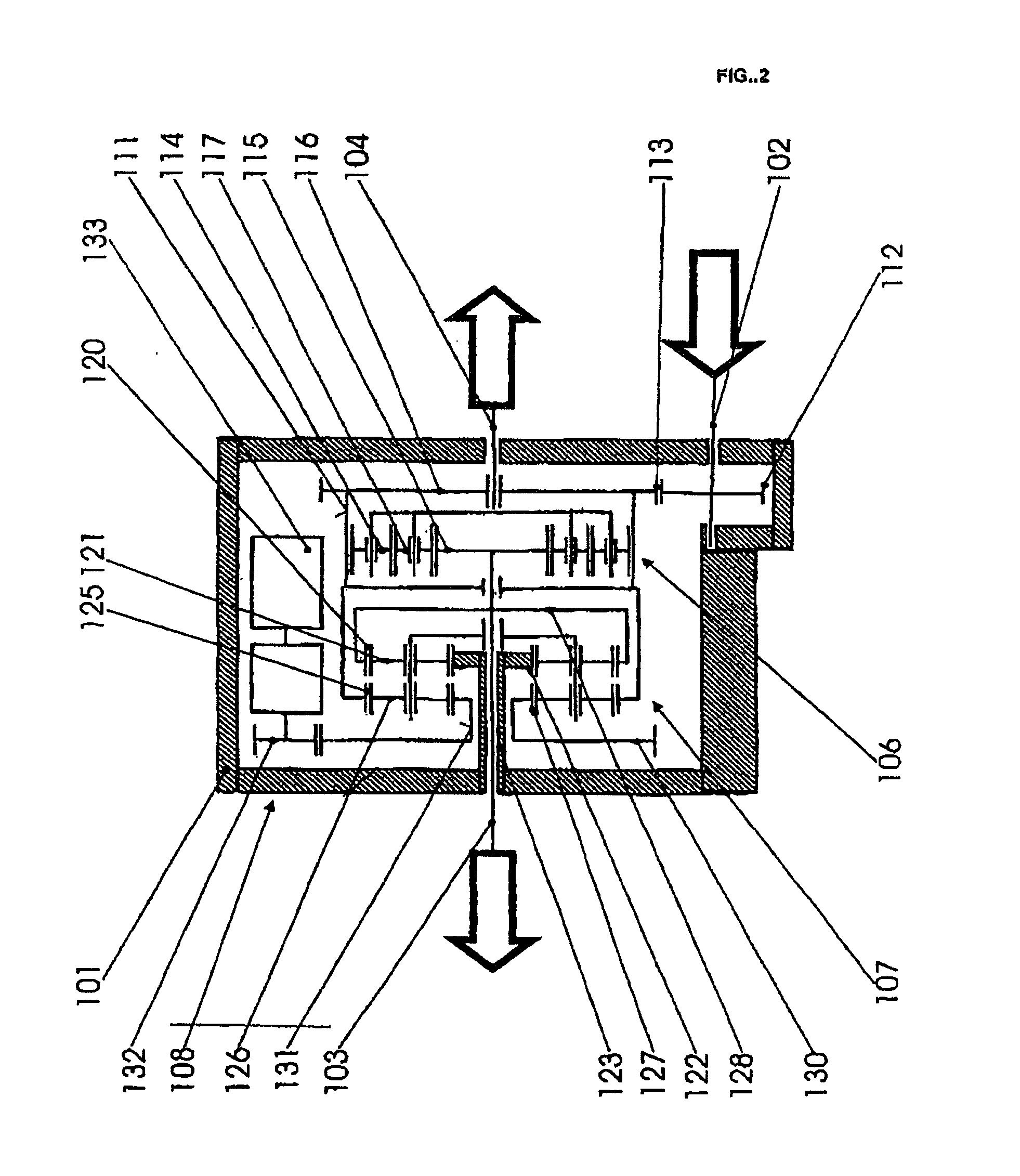 Differnttal gearing unit with controllable torque and rotational speed distribution