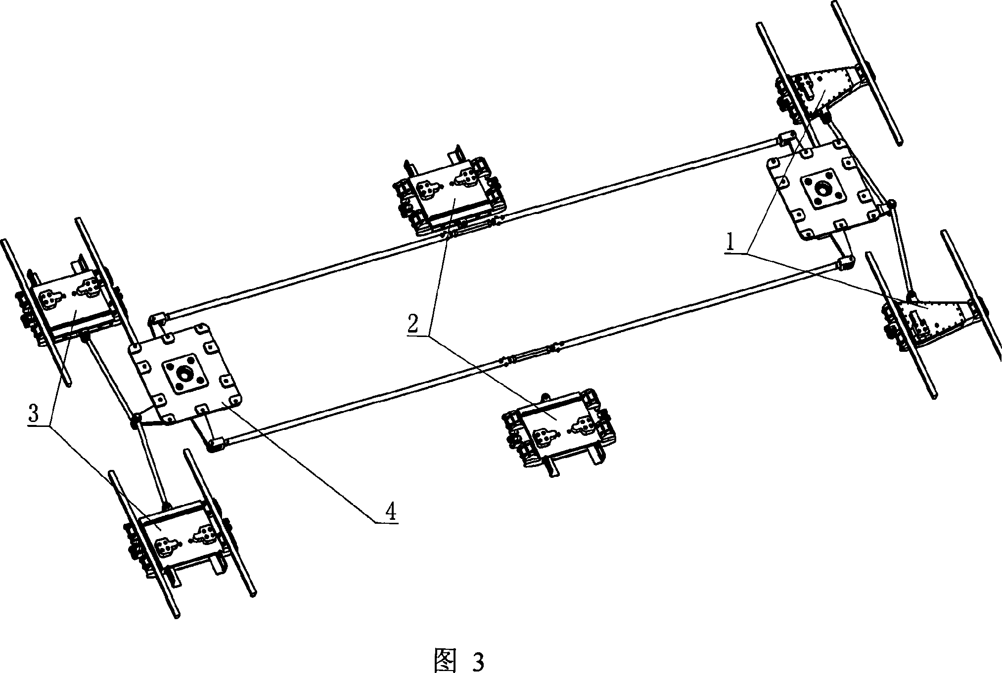 F rail vehicle running mechanism