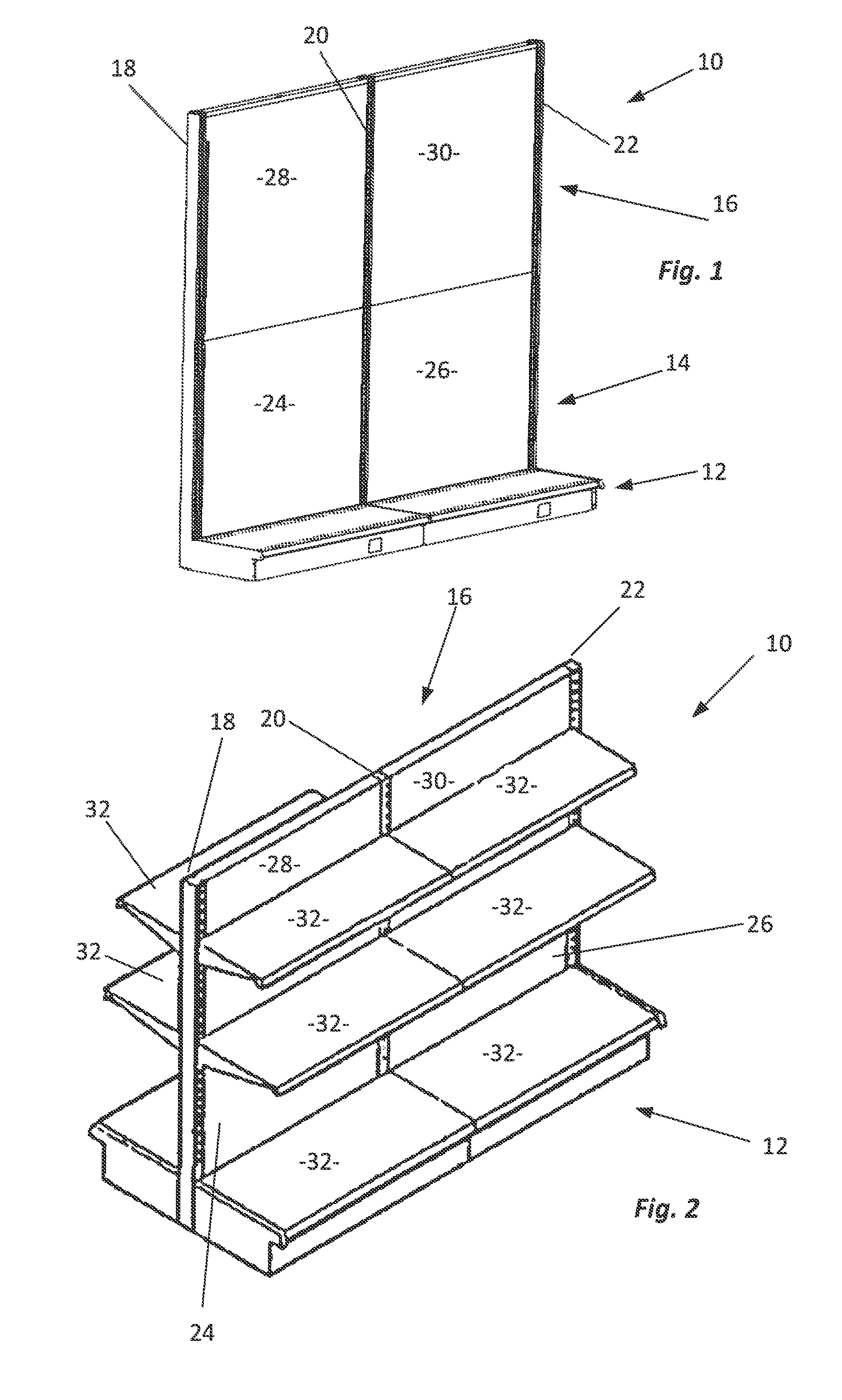 Electrical assembly for connecting components of a lighting system for illuminating store shelving