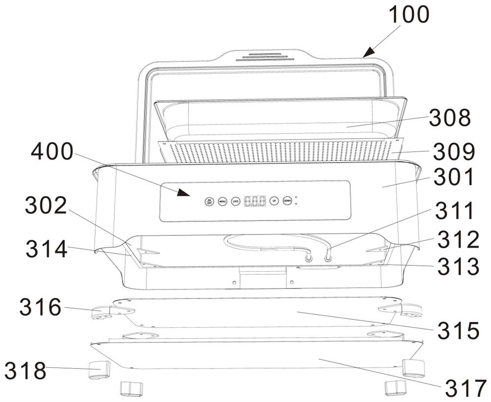 Dry-burning type temperature control buffet stove with dewatering basin