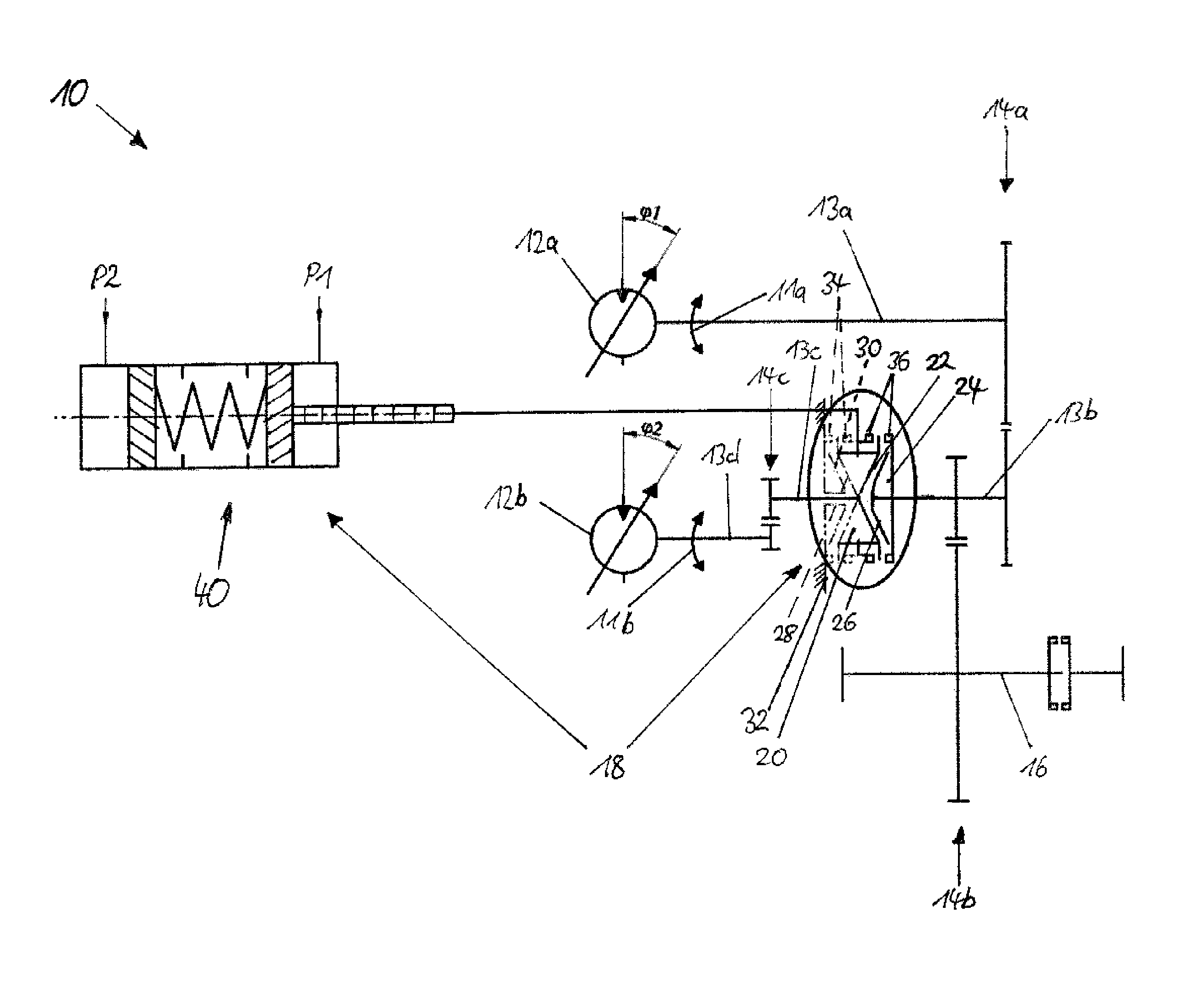 Drive device for a self-propelled machine and corresponding method