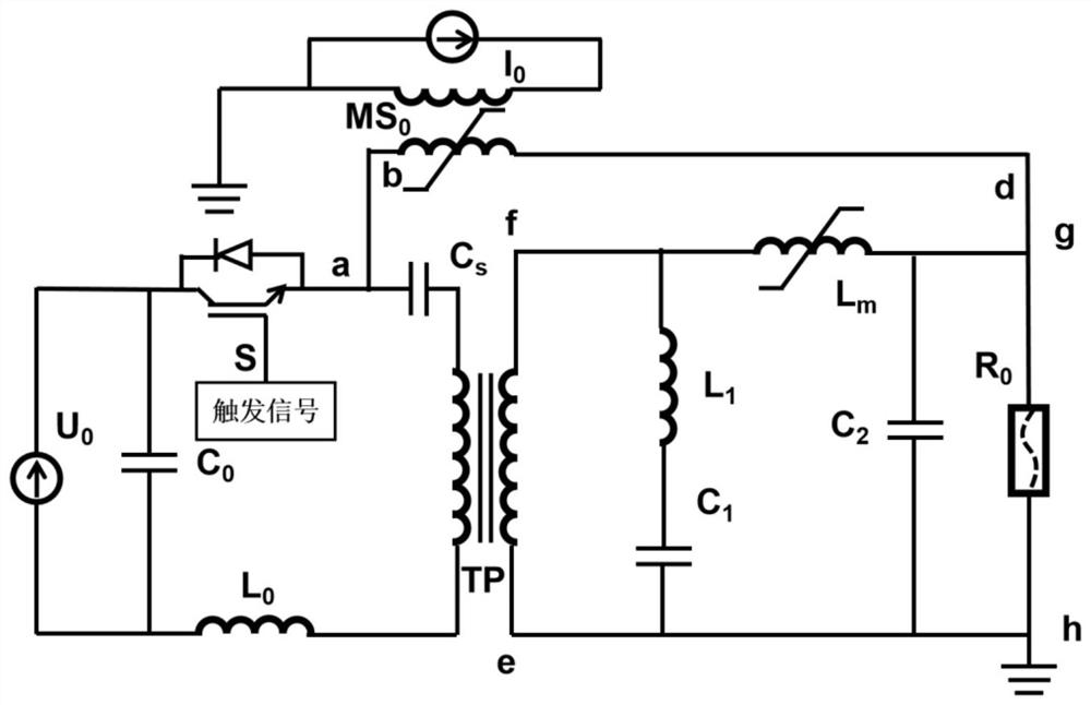 Magnetic switch pulse generator for electric pulse rock breaking