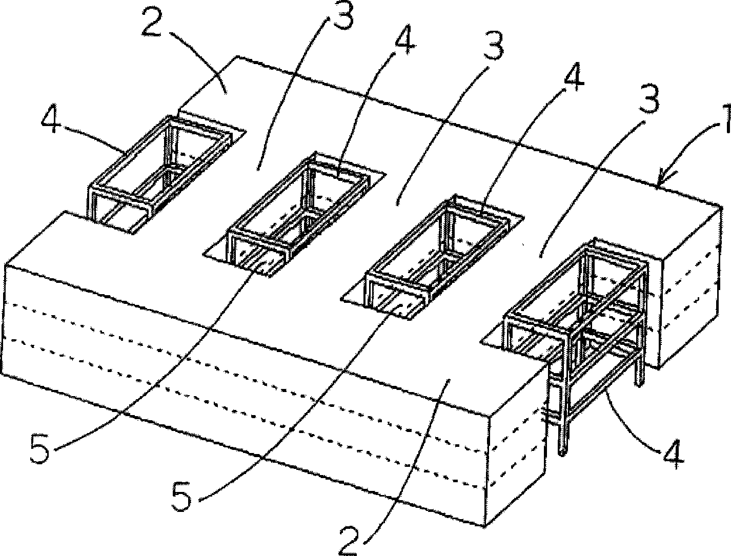 Existing building extending method and building extended according to the method