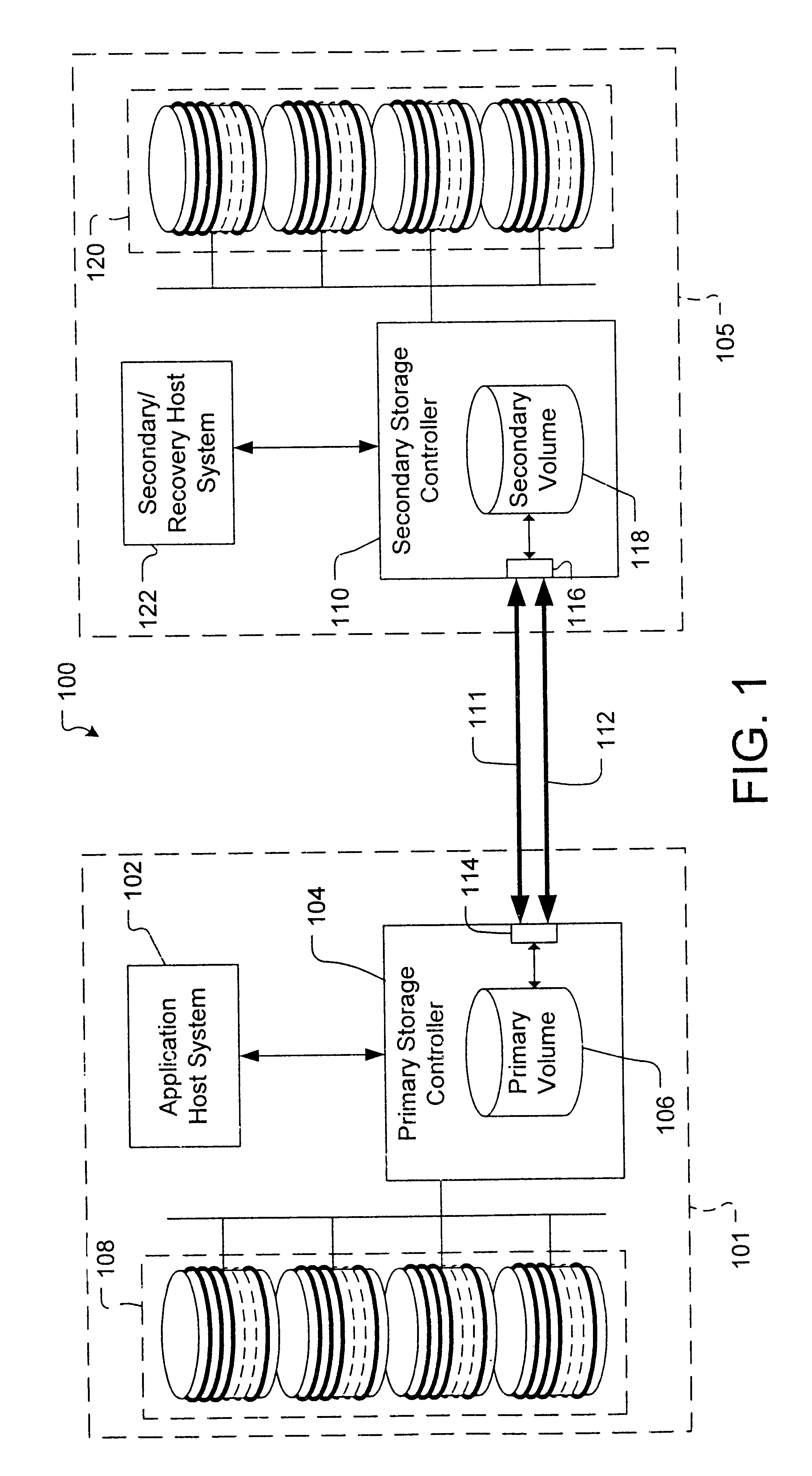 System and method for restoring data from secondary volume to primary volume in a data storage system