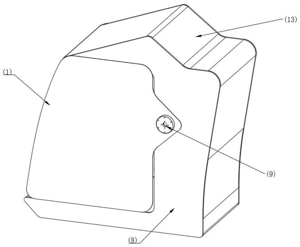 Rest cabin with rotary opening and closing door