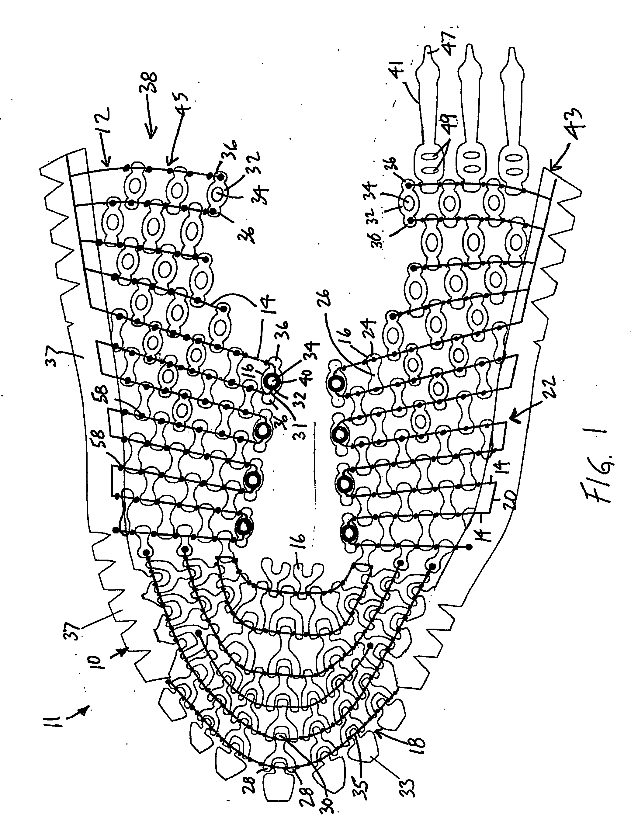 Material formed of multiple links and method of forming same