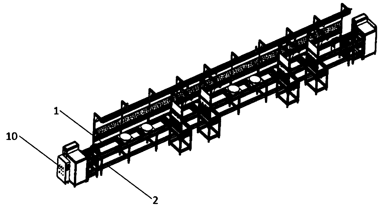 Double-layer circulating conveying device and control method thereof