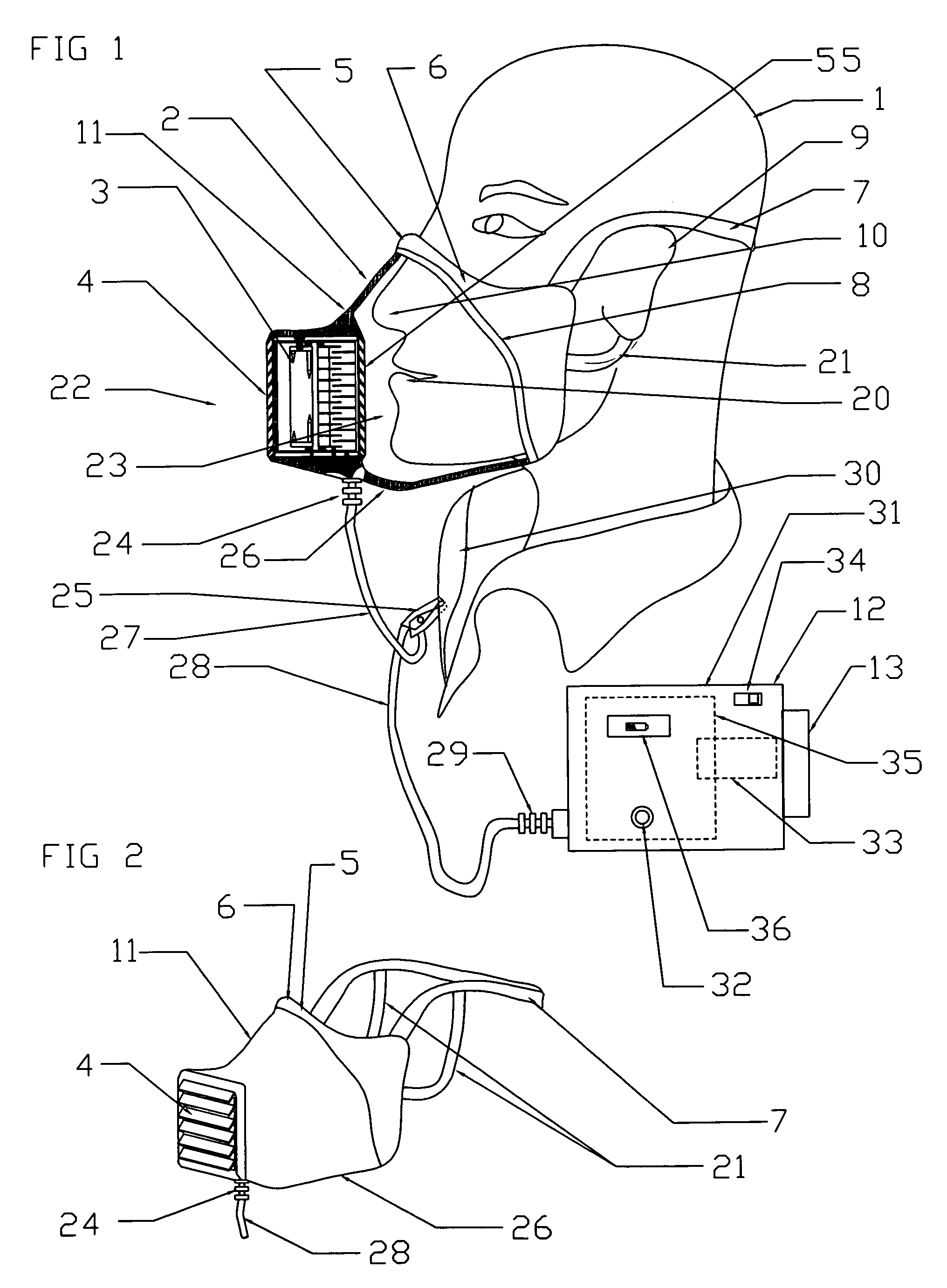Electronic human breath filtration device