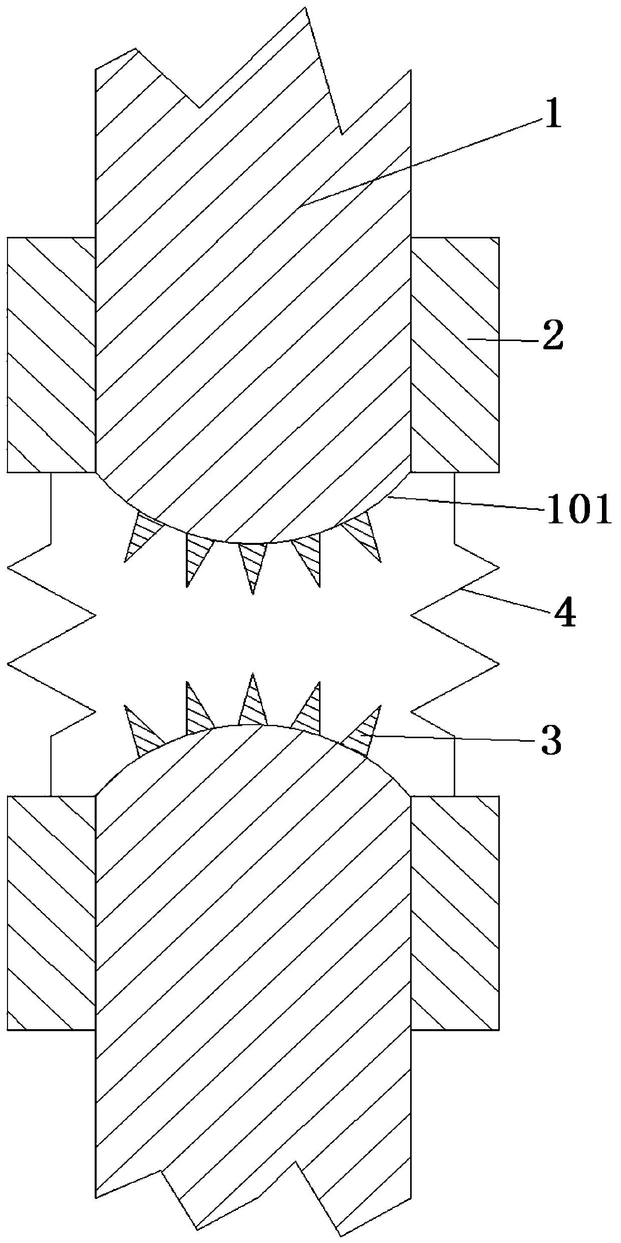 Shear force connection structure for lightning receptors