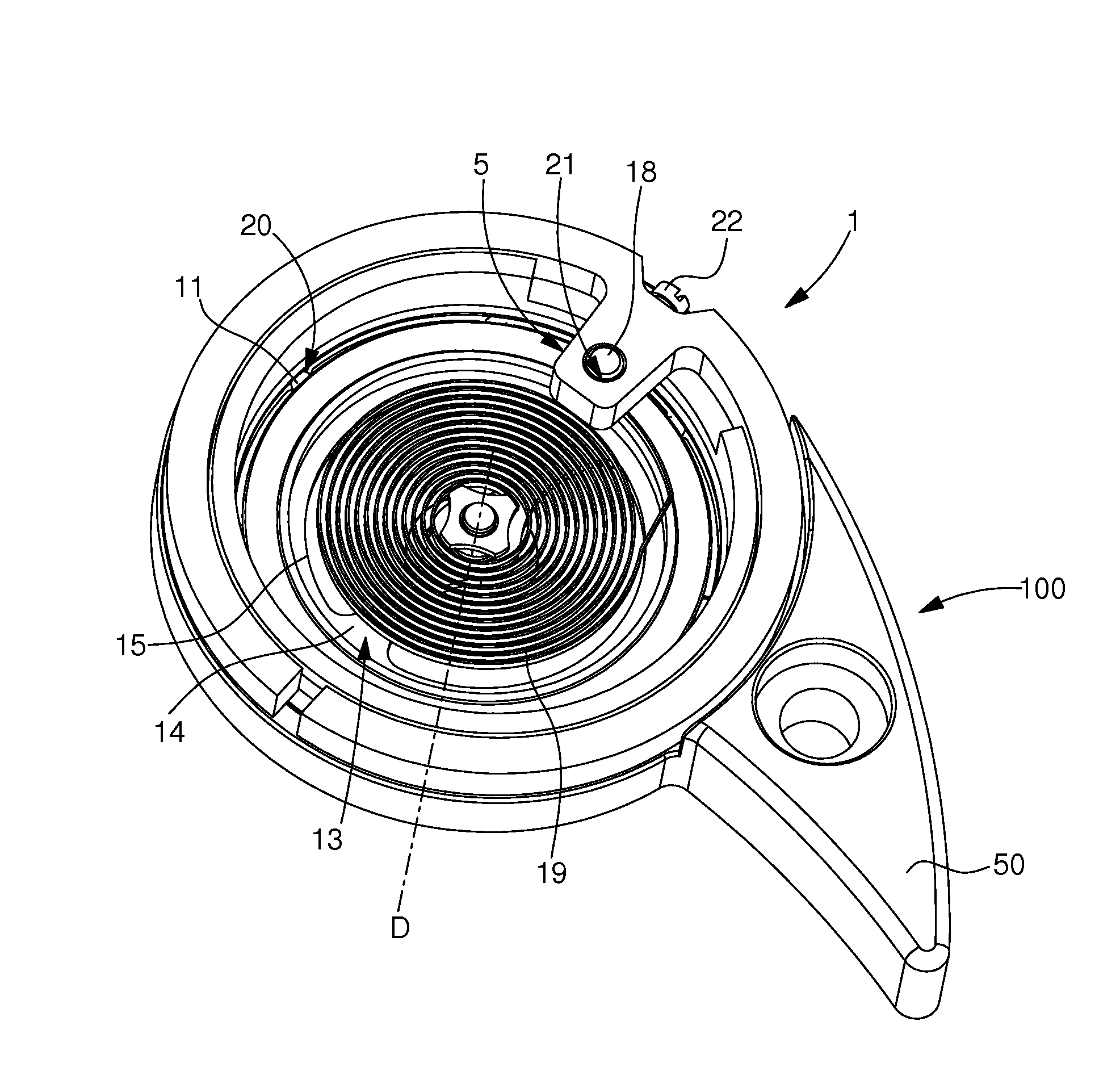 Timepiece wheel set with peripheral guiding