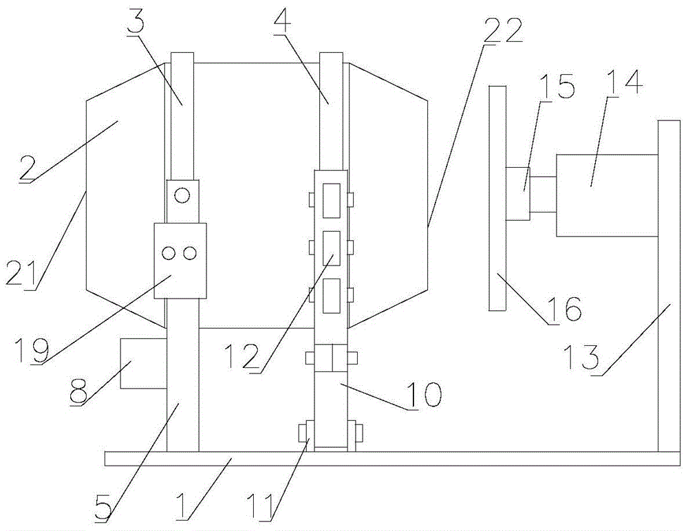 An adjustable cement mixer with precise control of discharging inclination angle