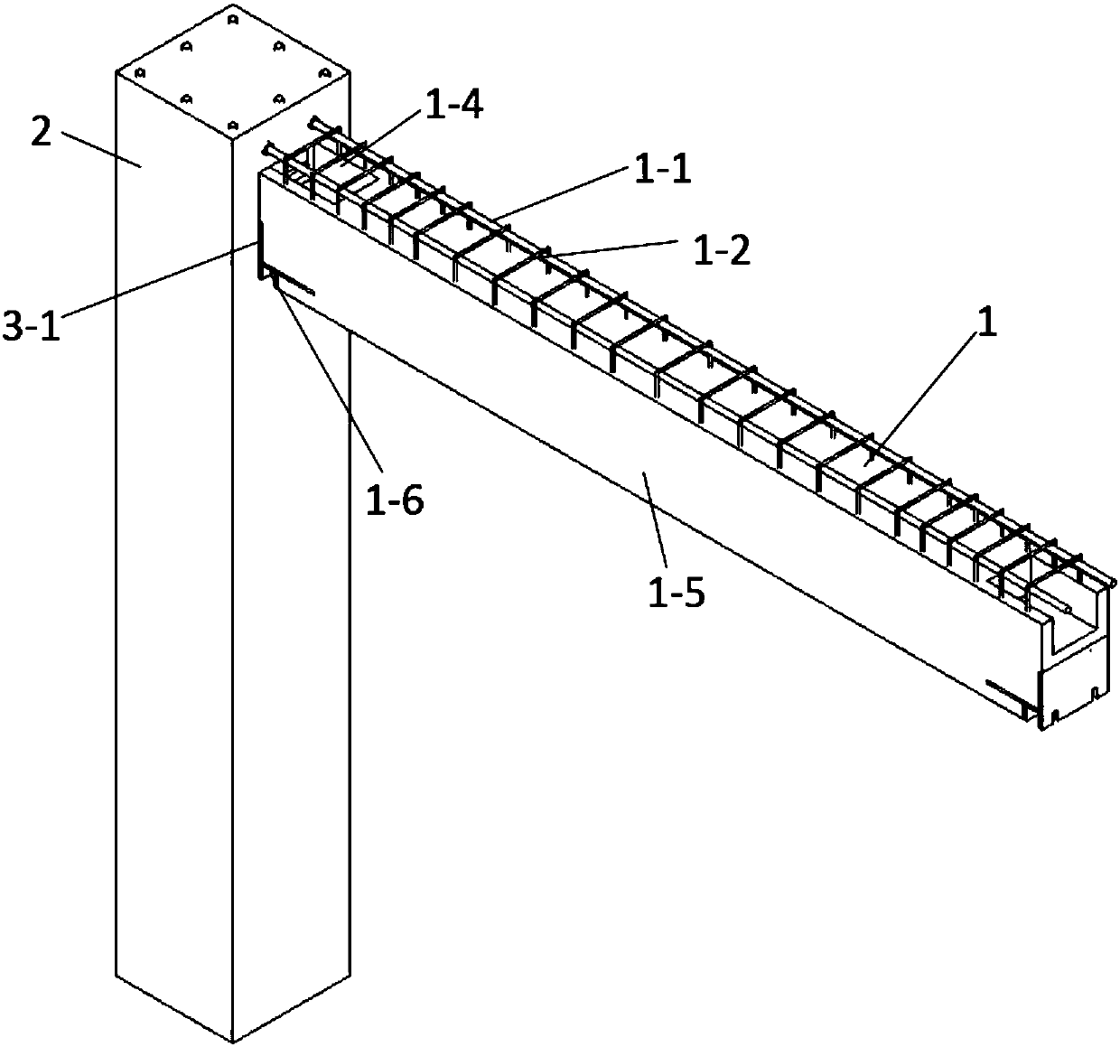 Prefabricated concrete frame beam-column joint construction method