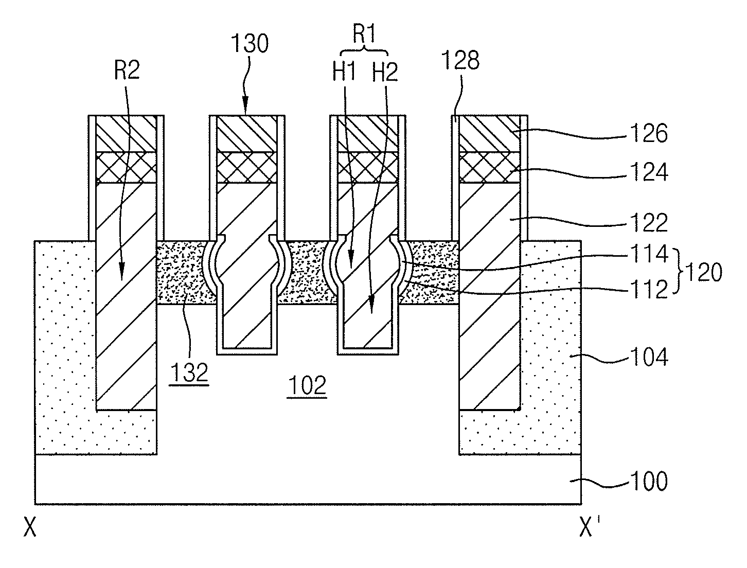 Semiconductor device with a gate having a bulbous area and a flattened area underneath the bulbous area and method for manufacturing the same