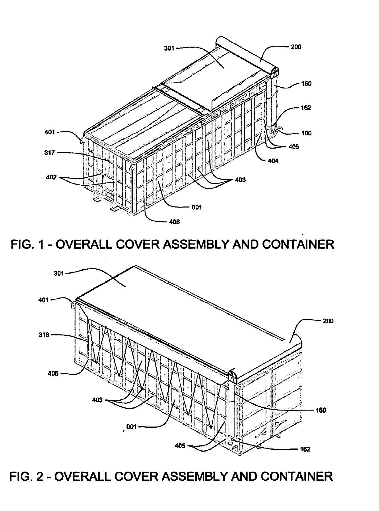 Retractable Fabric Cover for Rectangular Containers
