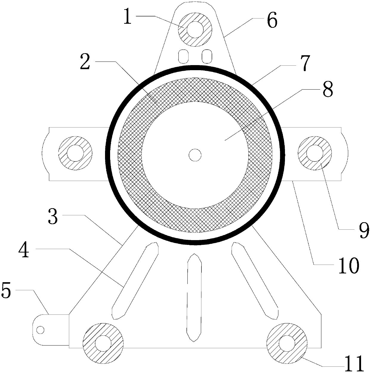 Shock absorption assembly of engine