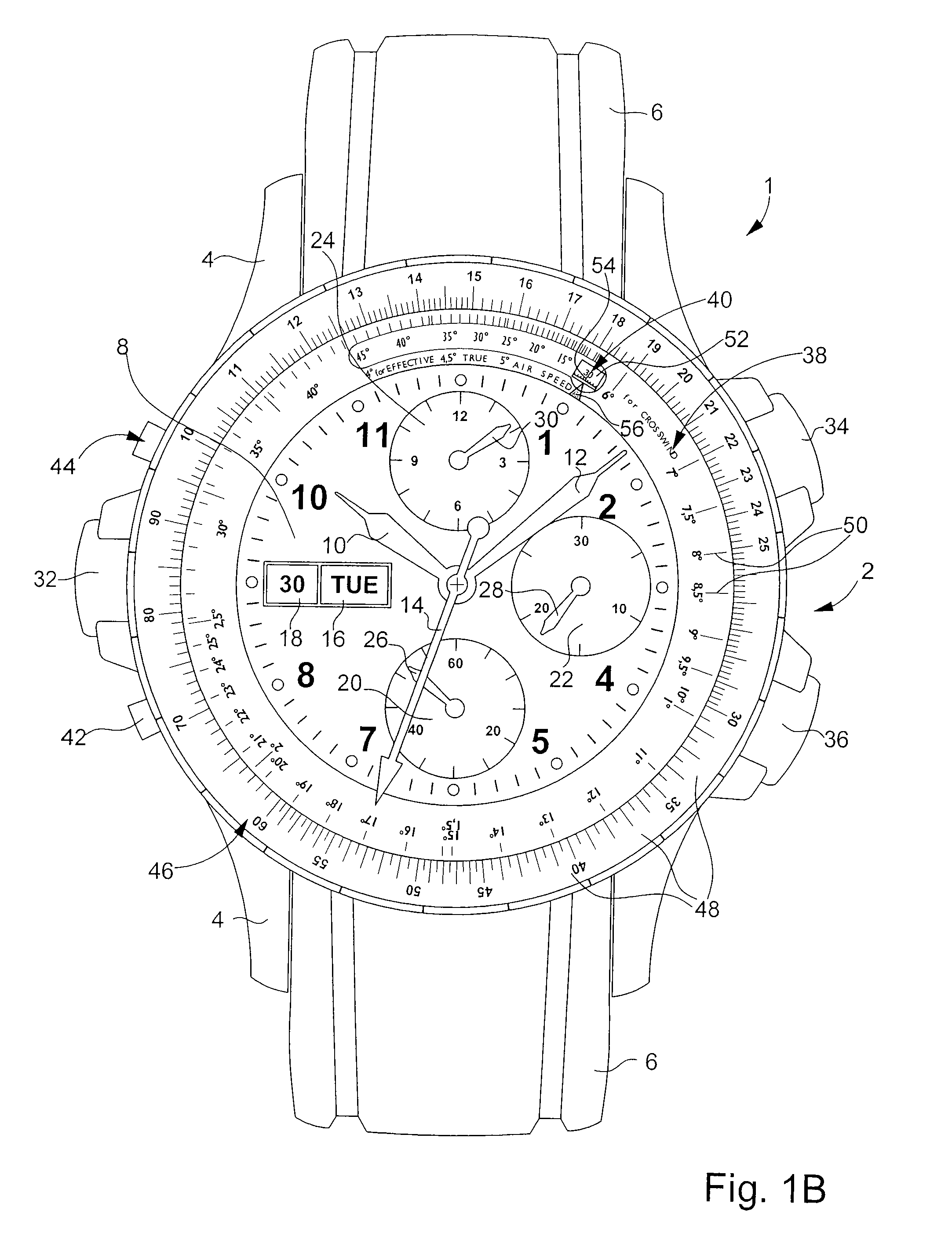 Time piece forming a navigation aid for pilots and seamen