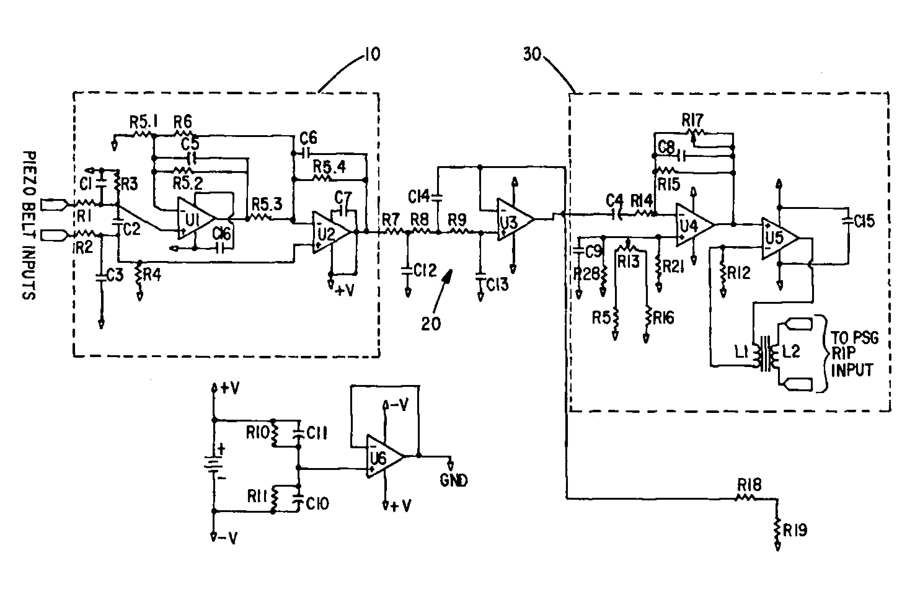 Apparatus and method for adapting a piezoelectric respiratory sensing belt to a respiratory inductance plethysmography polysomnograph