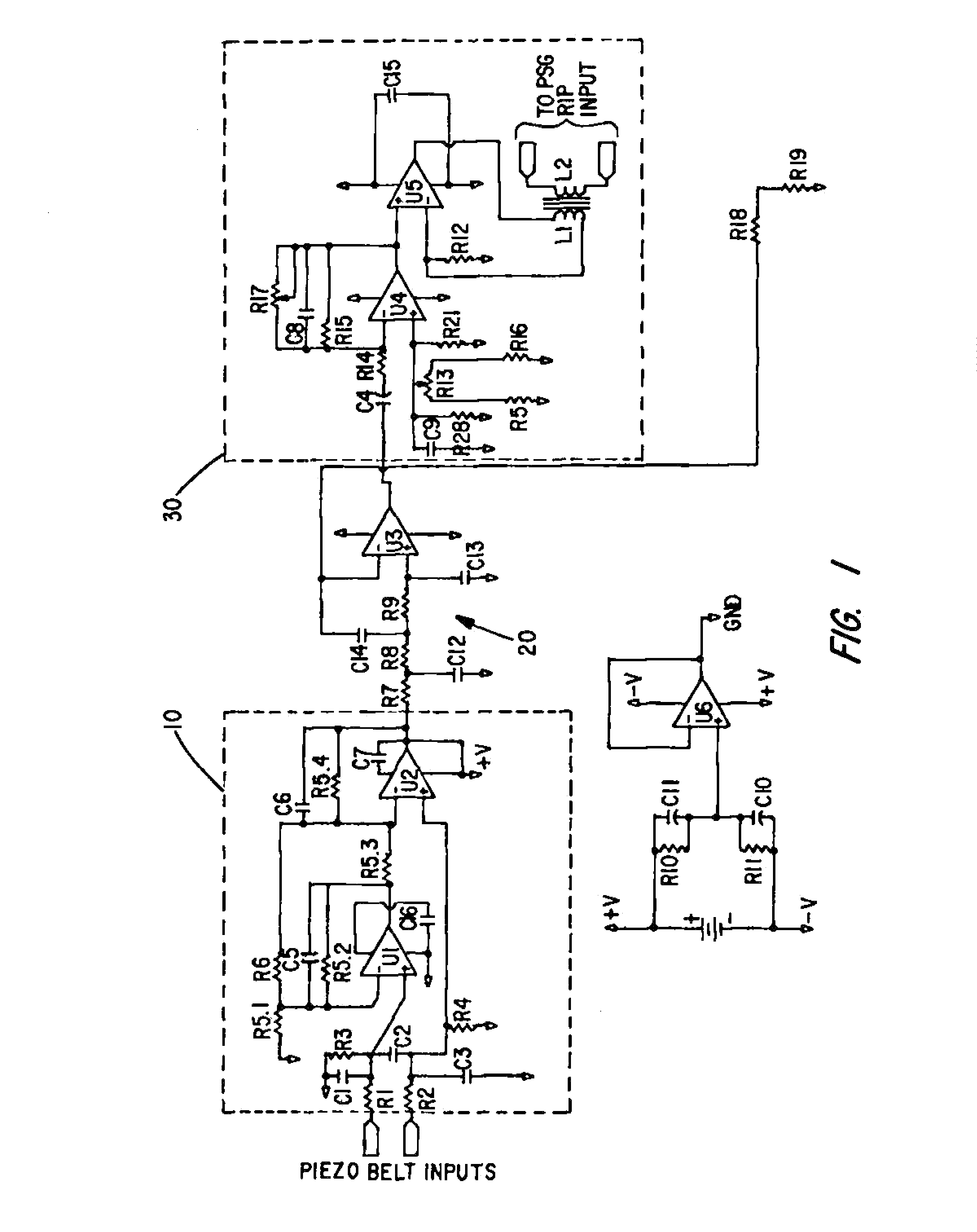 Apparatus and method for adapting a piezoelectric respiratory sensing belt to a respiratory inductance plethysmography polysomnograph